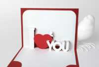 Template Pop-Up Card «I Love You» within I Love You Pop Up Card Template
