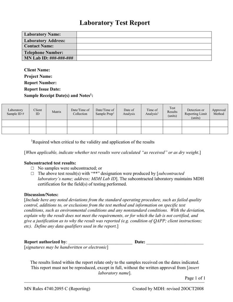 Test Report (Final Report To Client) Template (Word: 41Kb/1 Throughout Test Template For Word