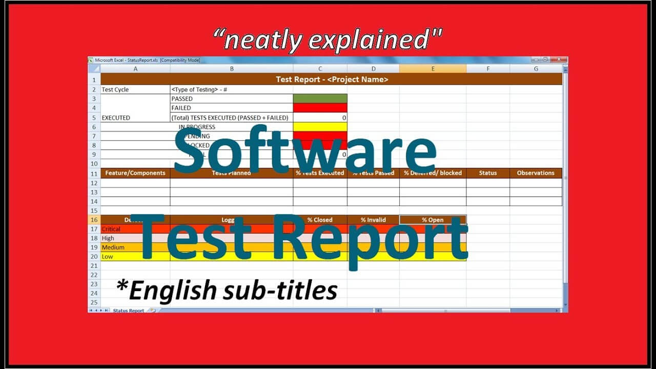 Test Report In Software Testing | Testing Status Reports With Regard To Test Closure Report Template