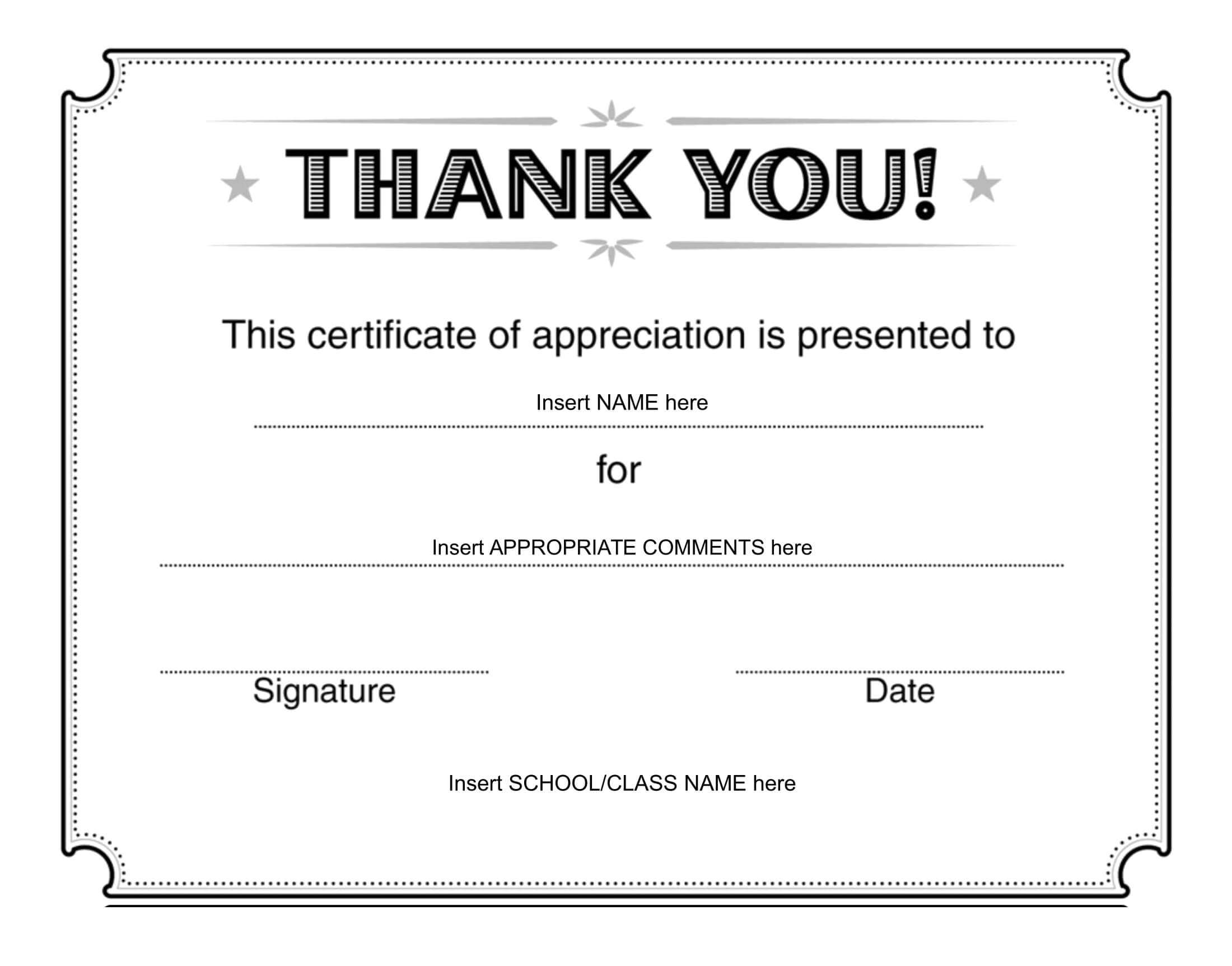 Thank You Certificate – Download Free Template With Farewell Certificate Template