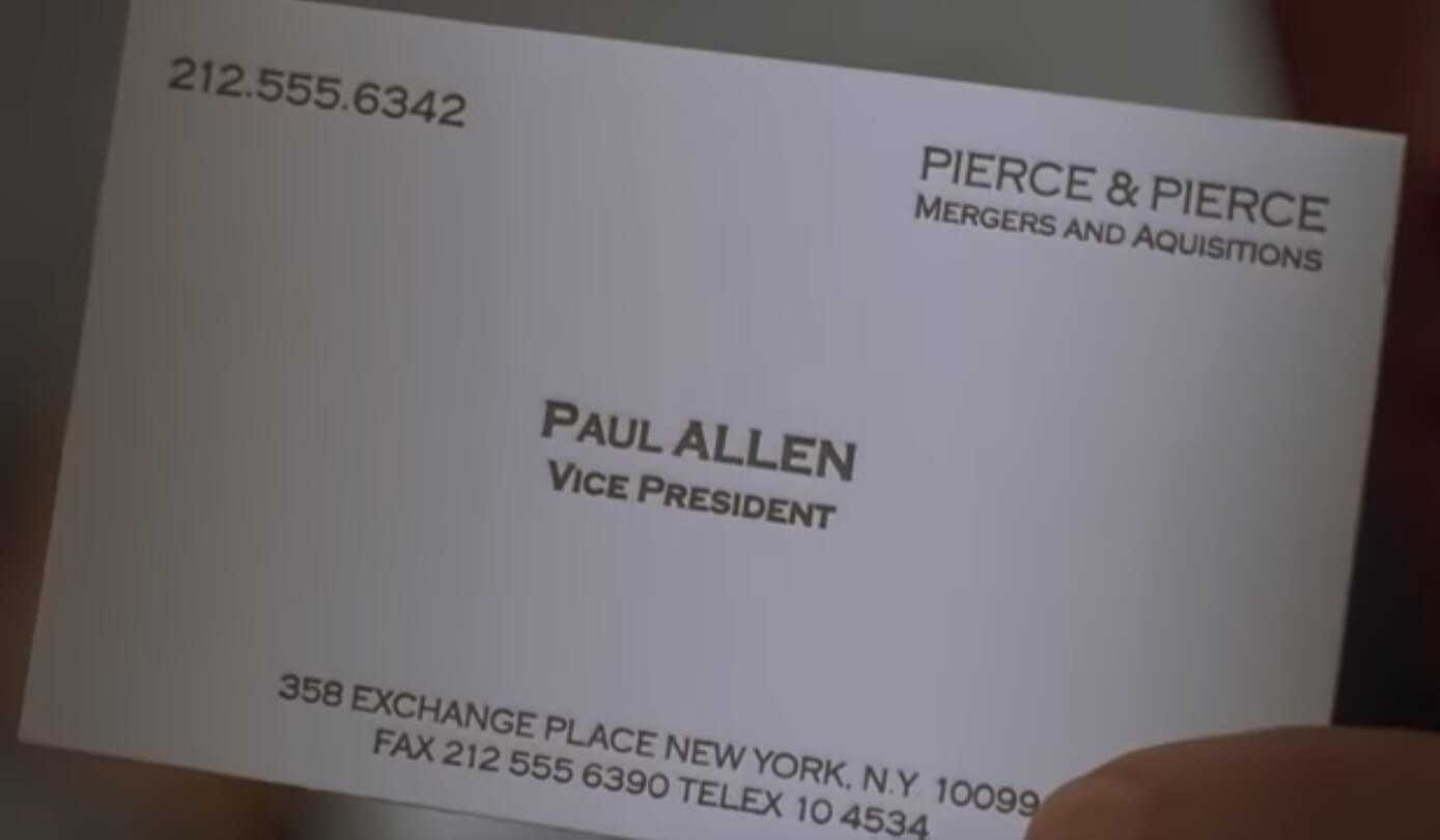 The Business Cards Of American Psycho | Hoban Cards Throughout Paul Allen Business Card Template