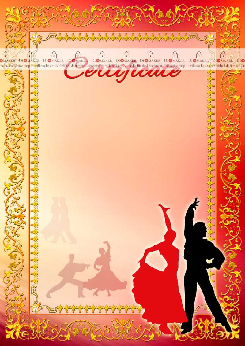 The Certificate Template «Dance» – Dimaker – Templates Pertaining To Dance Certificate Template