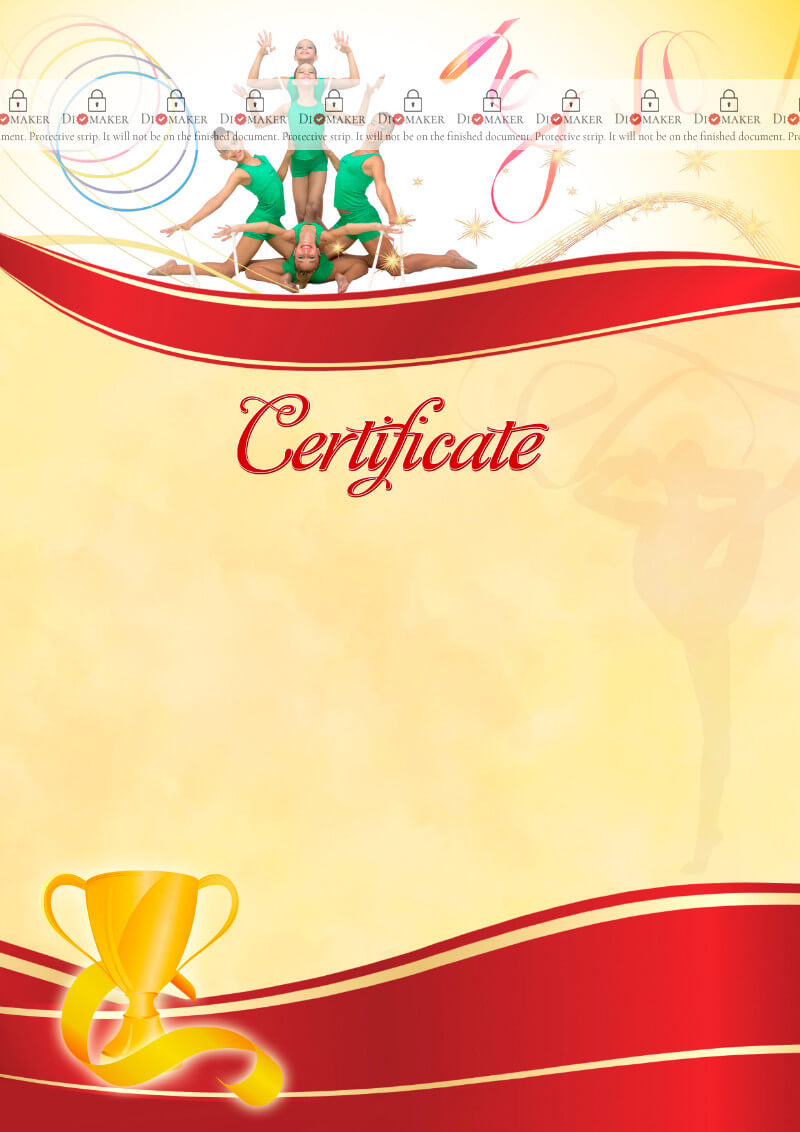 The Certificate Template «Rhythmic Gymnastics» – Dimaker In Gymnastics Certificate Template