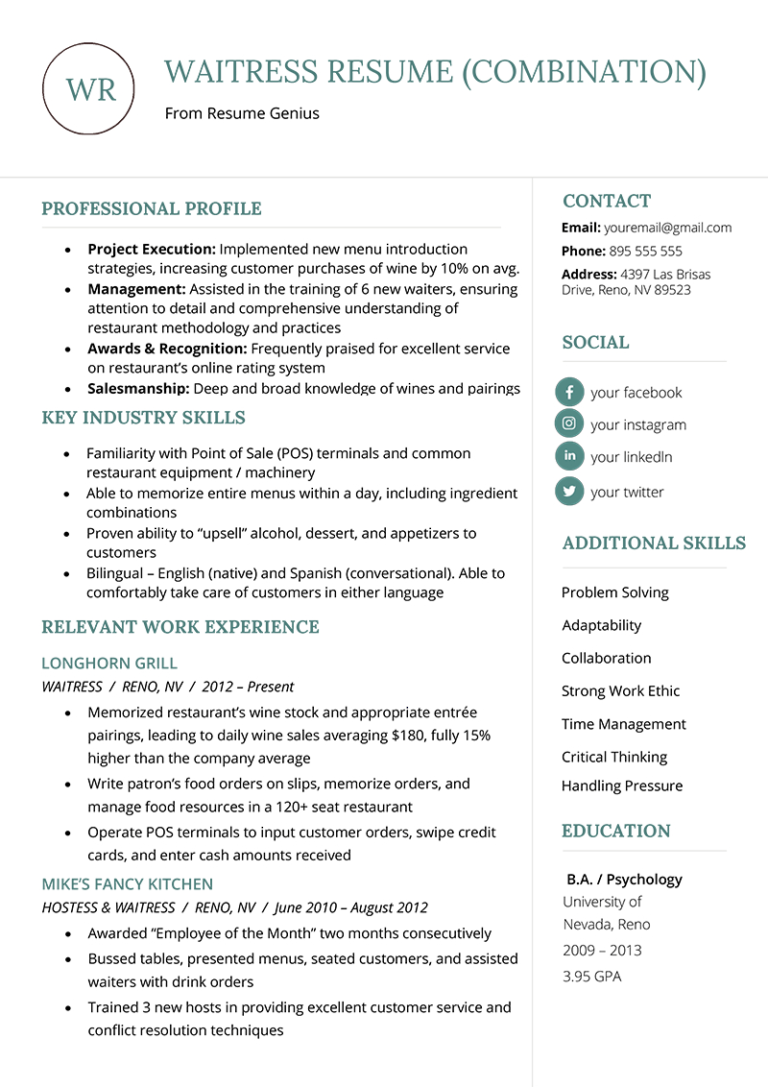 combination resume when to use