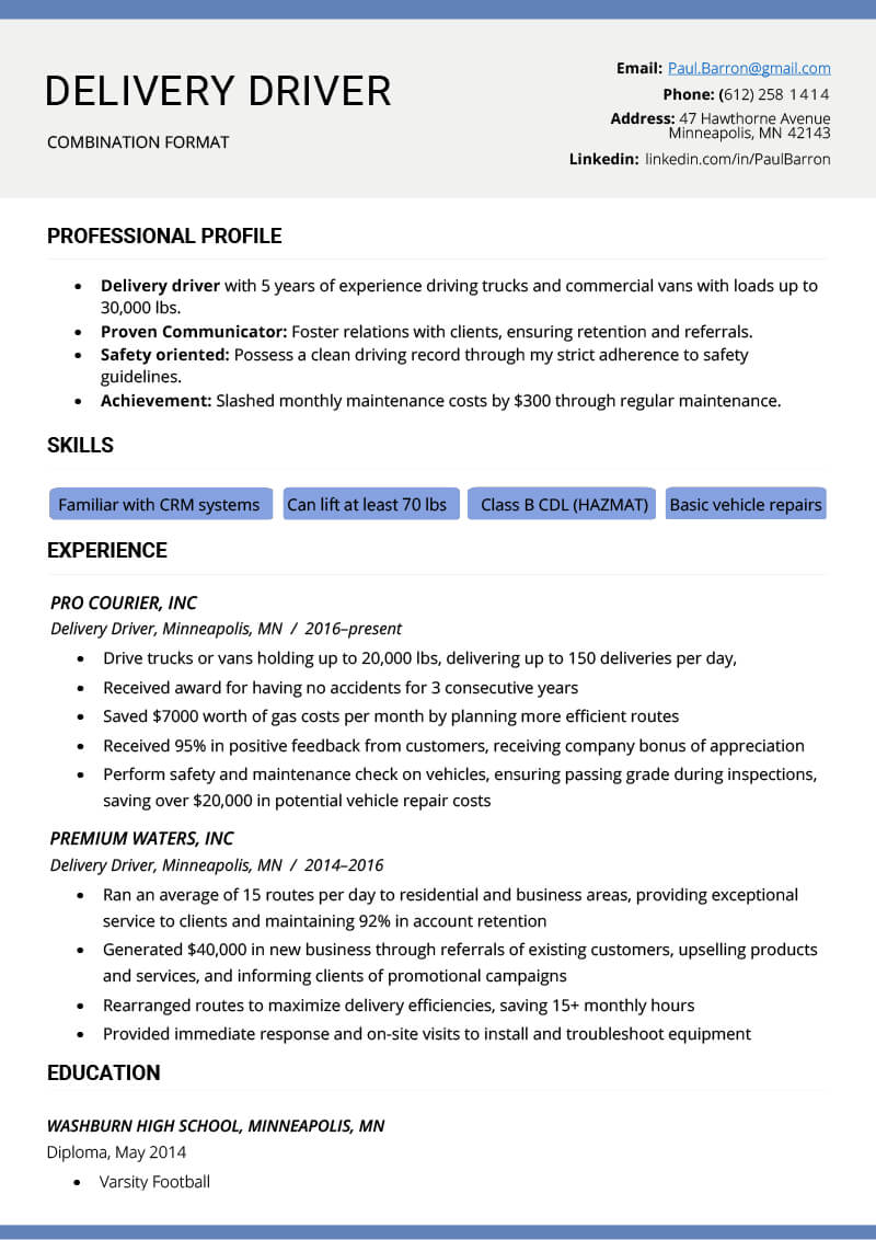 The Combination Resume: Examples, Templates, & Writing Guide With Combination Resume Template Word