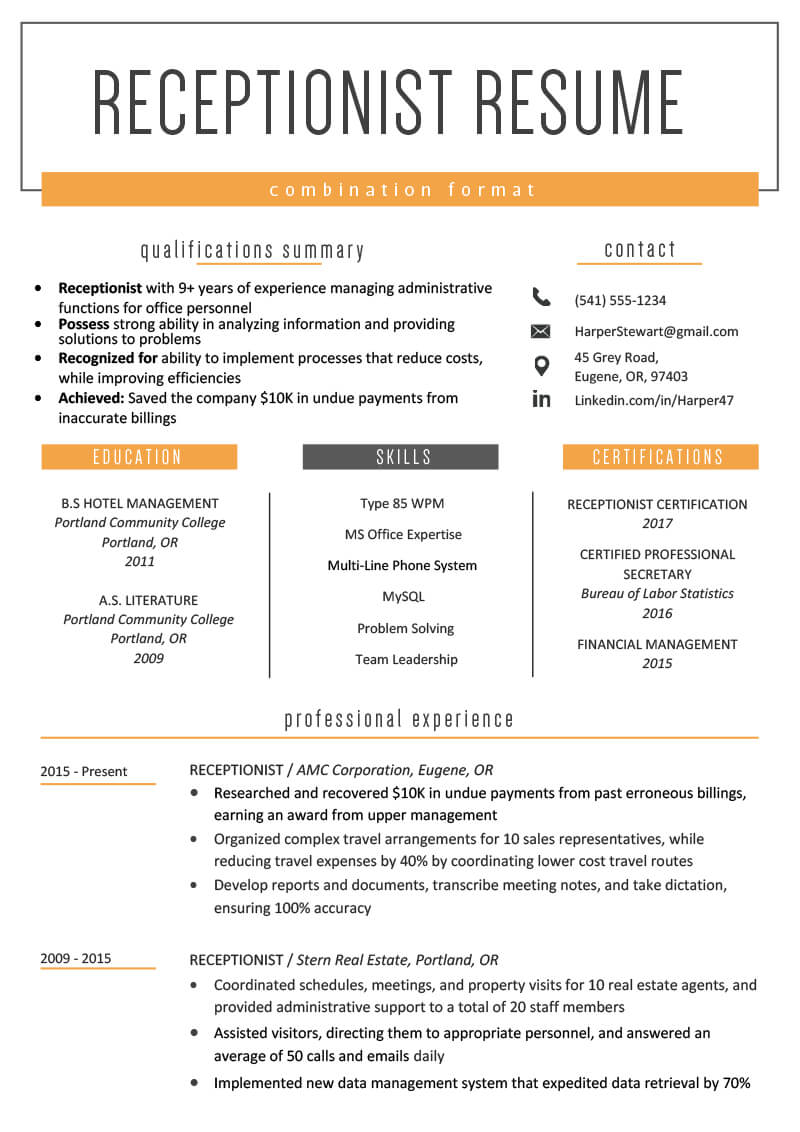 Combination Resume Template Word