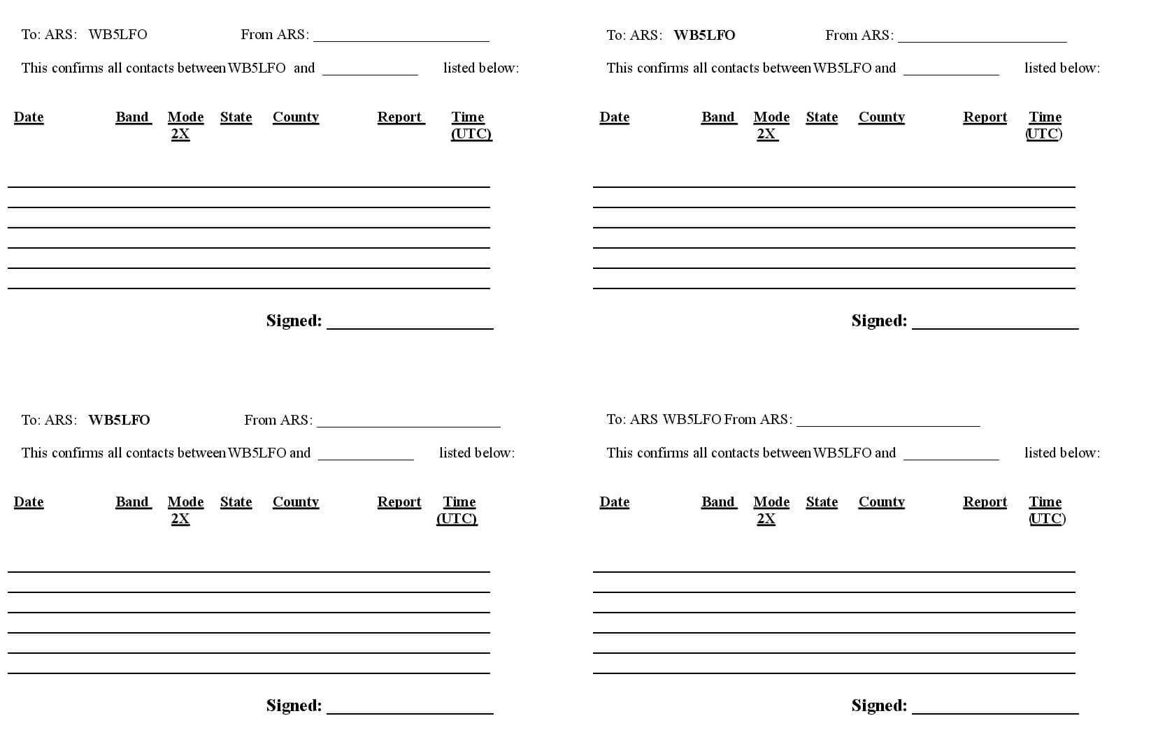 The Qslkit – At Home Qsl Printing Pertaining To Qsl Card Template