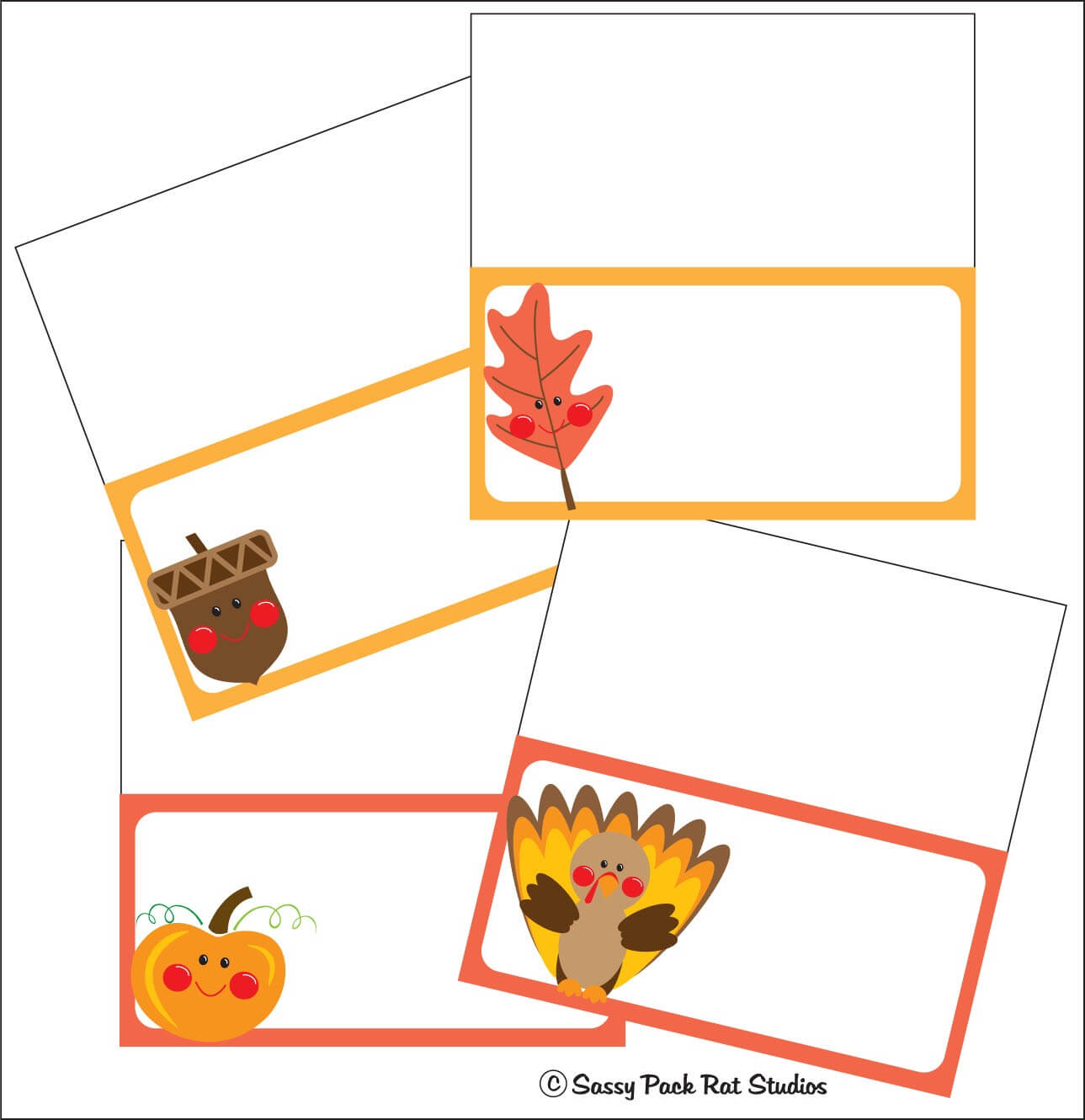 The Sassy Pack Rat: Thanksgiving Place Card Printable With Regard To Thanksgiving Place Card Templates