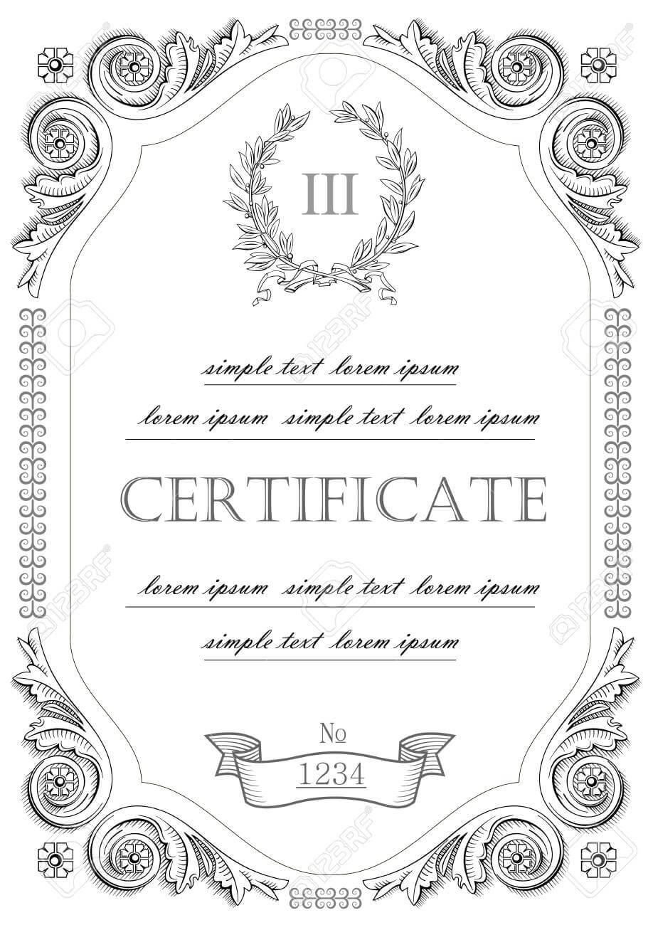 The Template For The Certificate And License In Vintage Classic Style.. With Certificate Of License Template