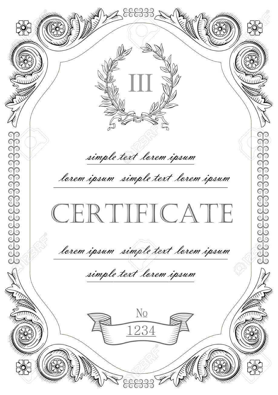 The Template For The Certificate And License In Vintage Classic Style.. With Certificate Of License Template