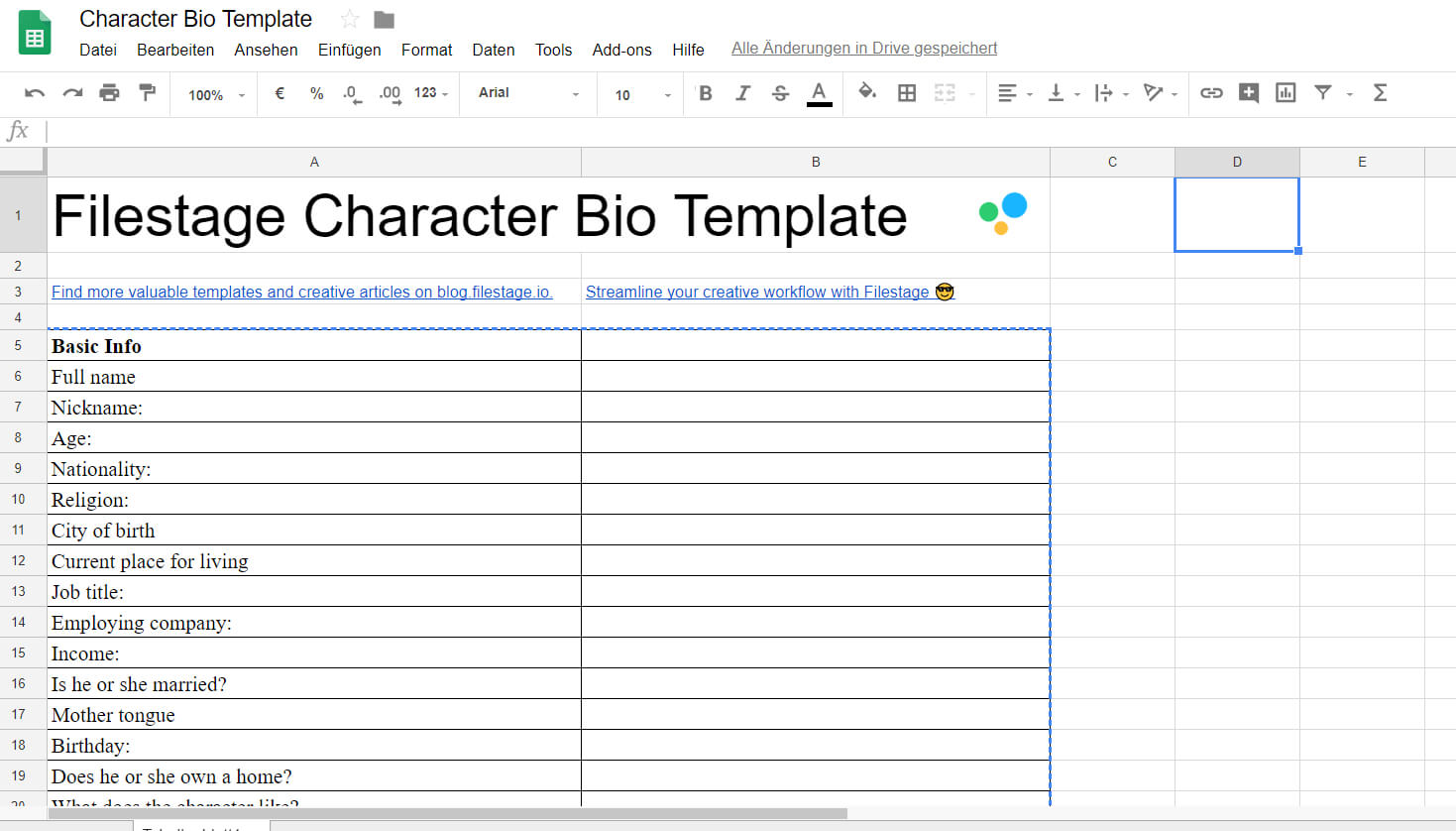 The Ultimate Character Bio Template 2018 | 70+ Questions Regarding Free Bio Template Fill In Blank