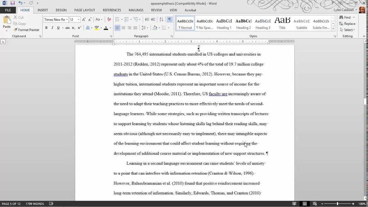 Thesis Formatting: Ms Word Tips Within Ms Word Thesis Template