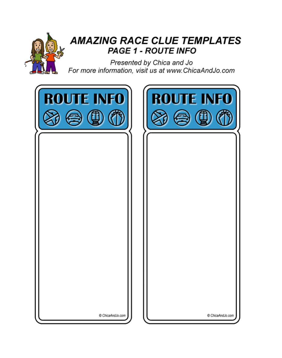 This Is A Template I Used For An Amazing Race Activity I Did Pertaining To Clue Card Template