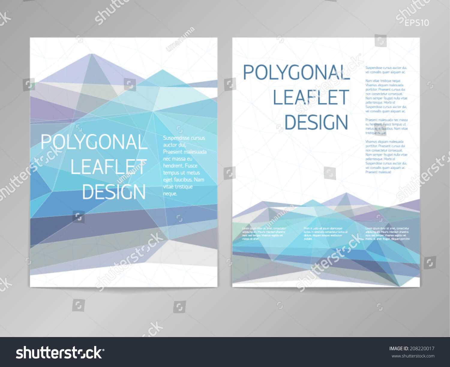 Threecolumn Doublesided Vector Leaflet Brochure Cover Stock Regarding One Sided Brochure Template