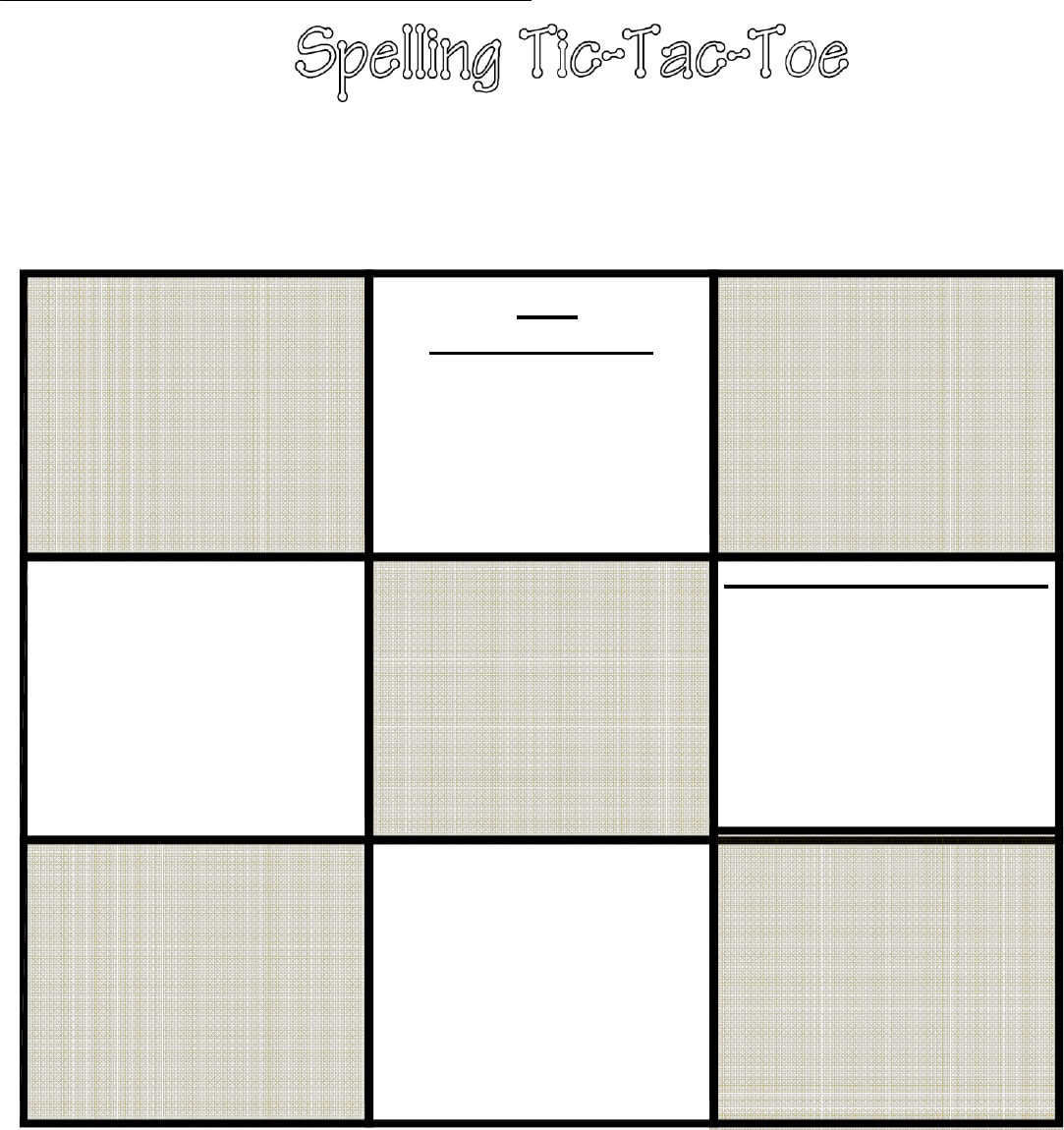 Tic Tac Toe Template In Word And Pdf Formats With Tic Tac Toe Template Word