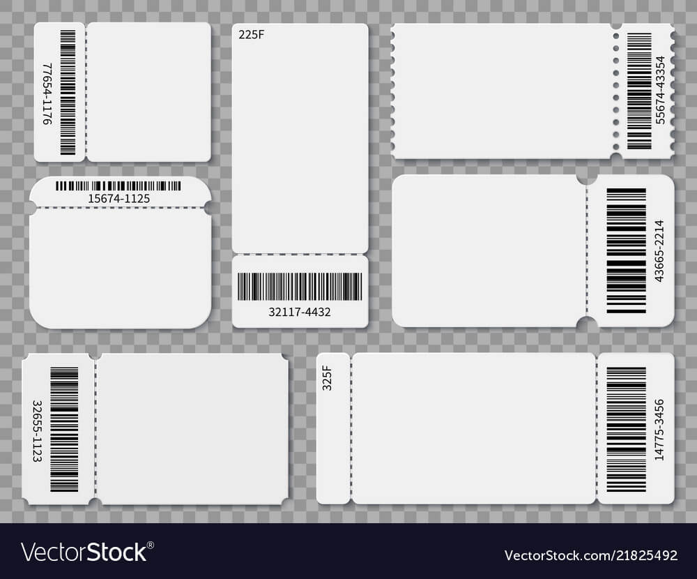 Ticket Templates Blank Admit One Festival Concert Vector Image Pertaining To Blank Admission Ticket Template