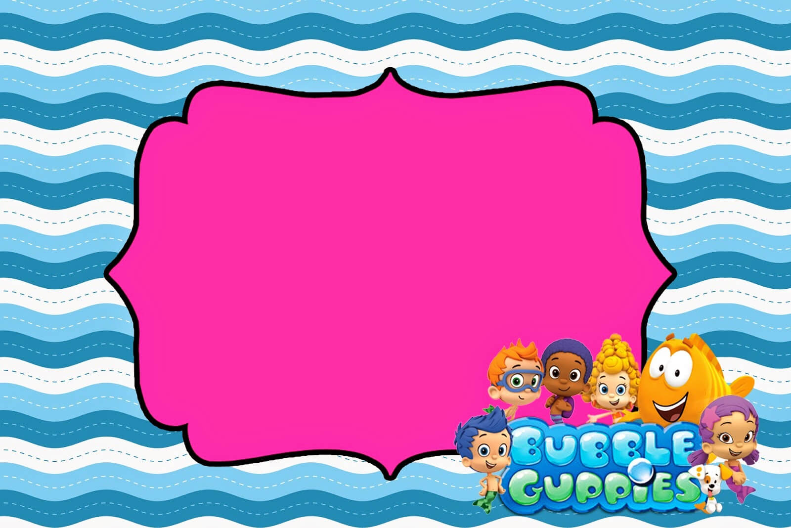 Tips & Ideas: Lovely Bubble Guppies Invitations For Your Pertaining To Bubble Guppies Birthday Banner Template