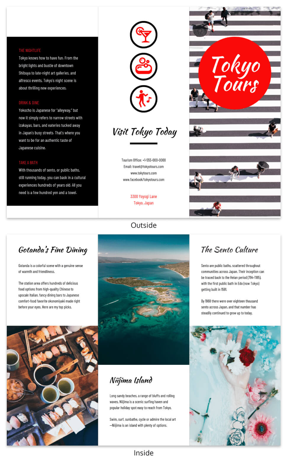 Tokyo Professional Travel Tri Fold Brochure Template Throughout Island Brochure Template