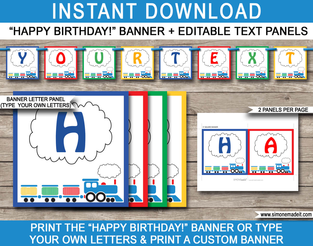 Train Party Banner Template With Free Printable Happy Birthday Banner Templates