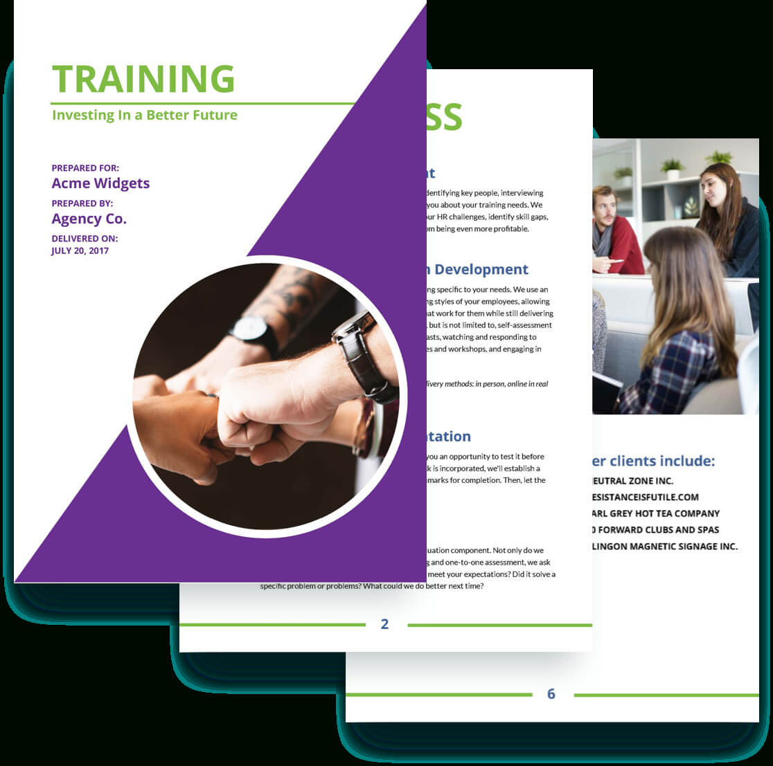 Training Proposal Template – Free Sample | Proposify With Training Brochure Template