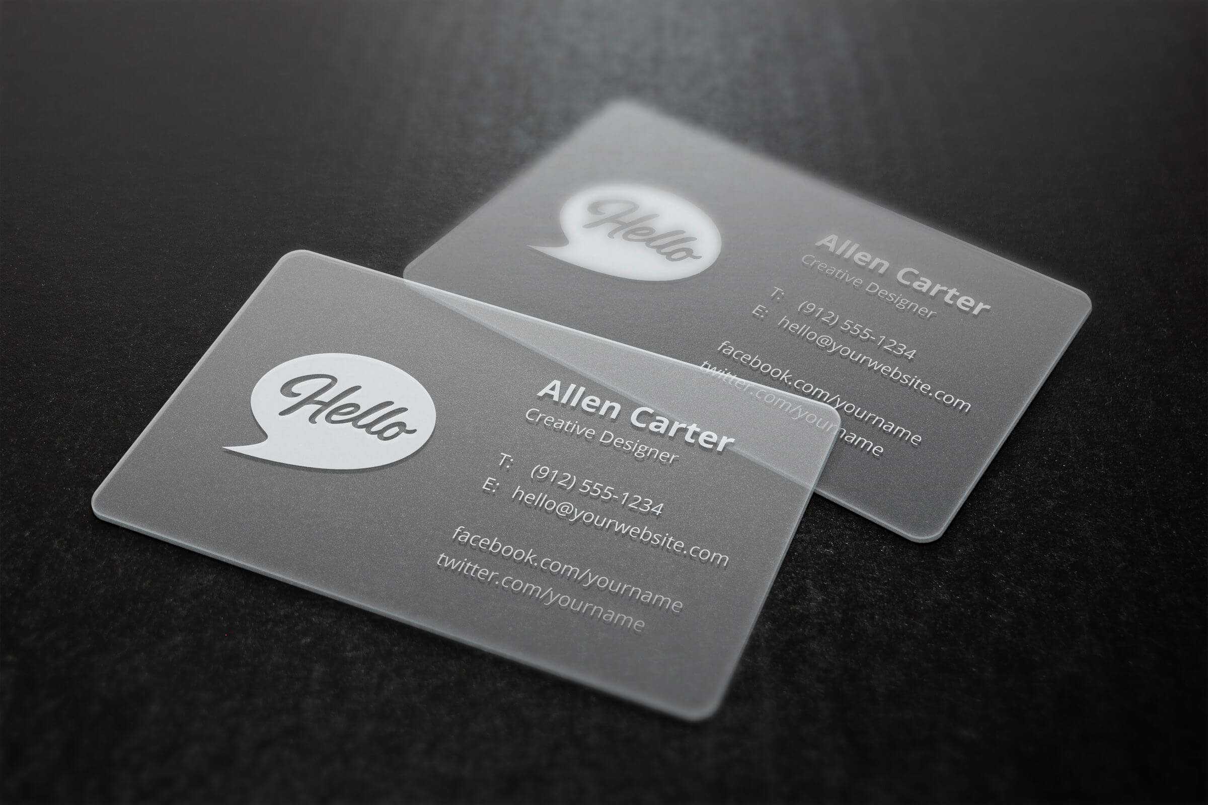 Translucent Business Cards Mockup | Business Card Mock Up Pertaining To Transparent Business Cards Template