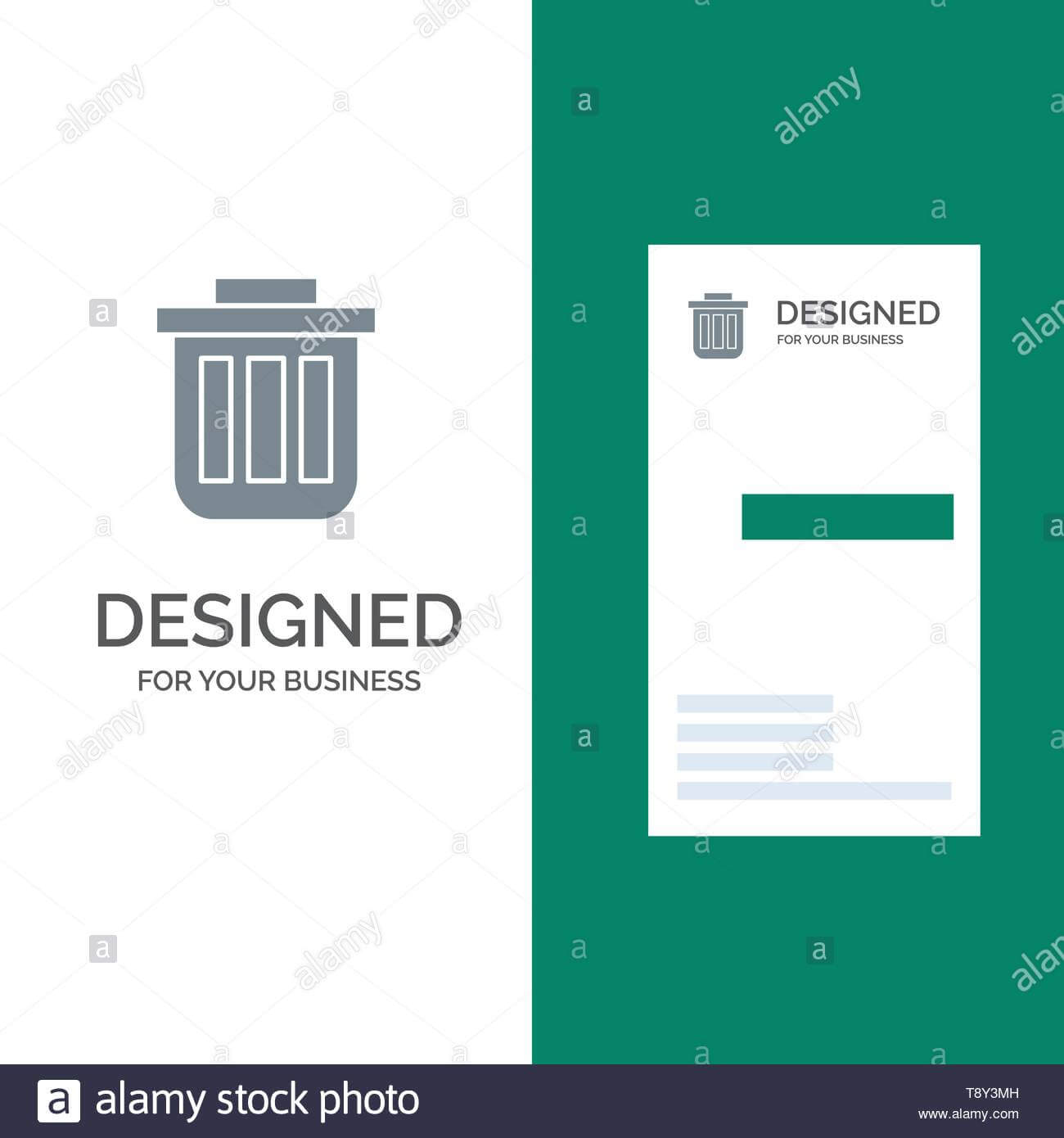 Trash, Basket, Bin, Can, Container, Dustbin, Office Grey Within Bin Card Template