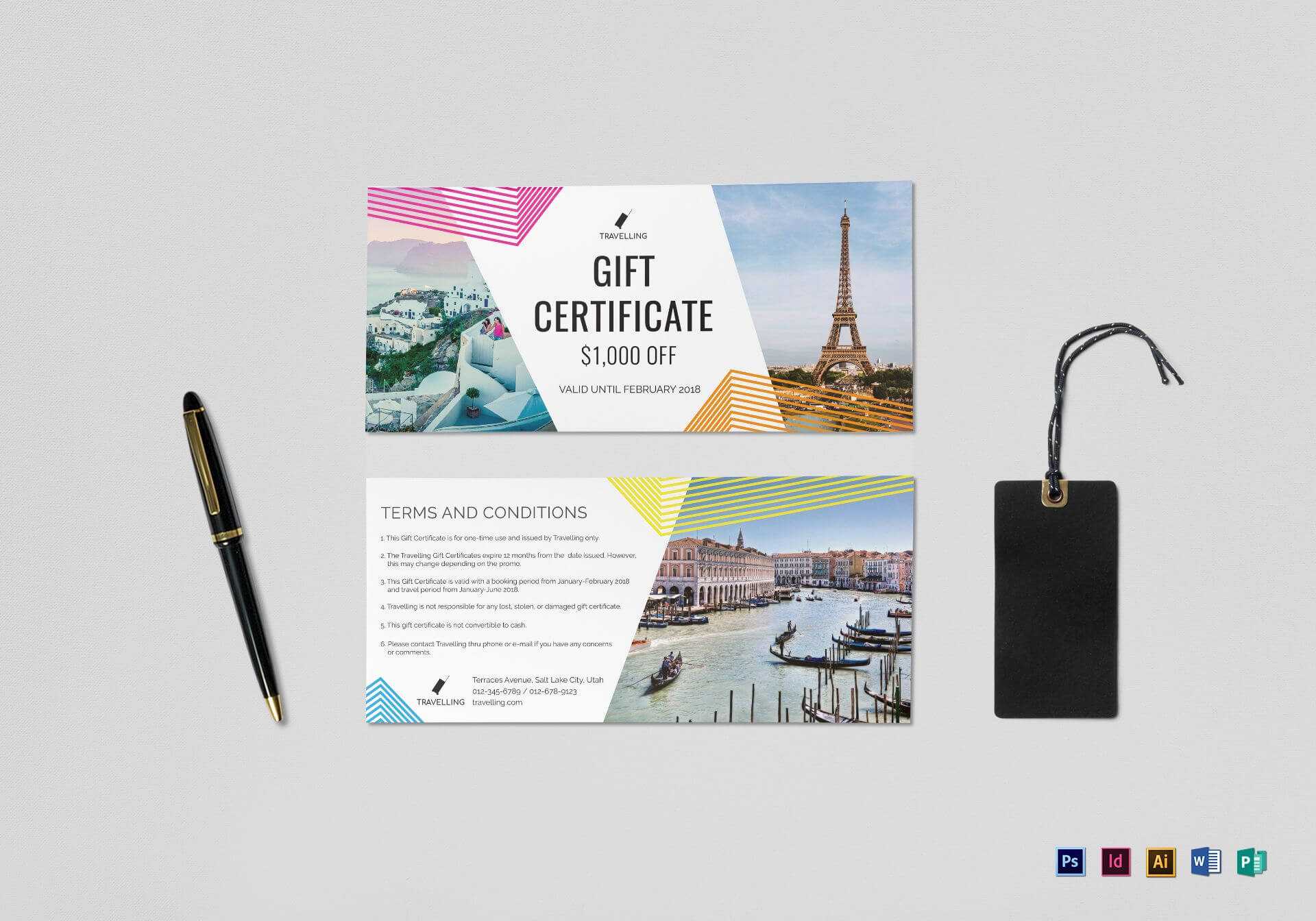 Travel Gift Certificate Template In Publisher Gift Certificate Template