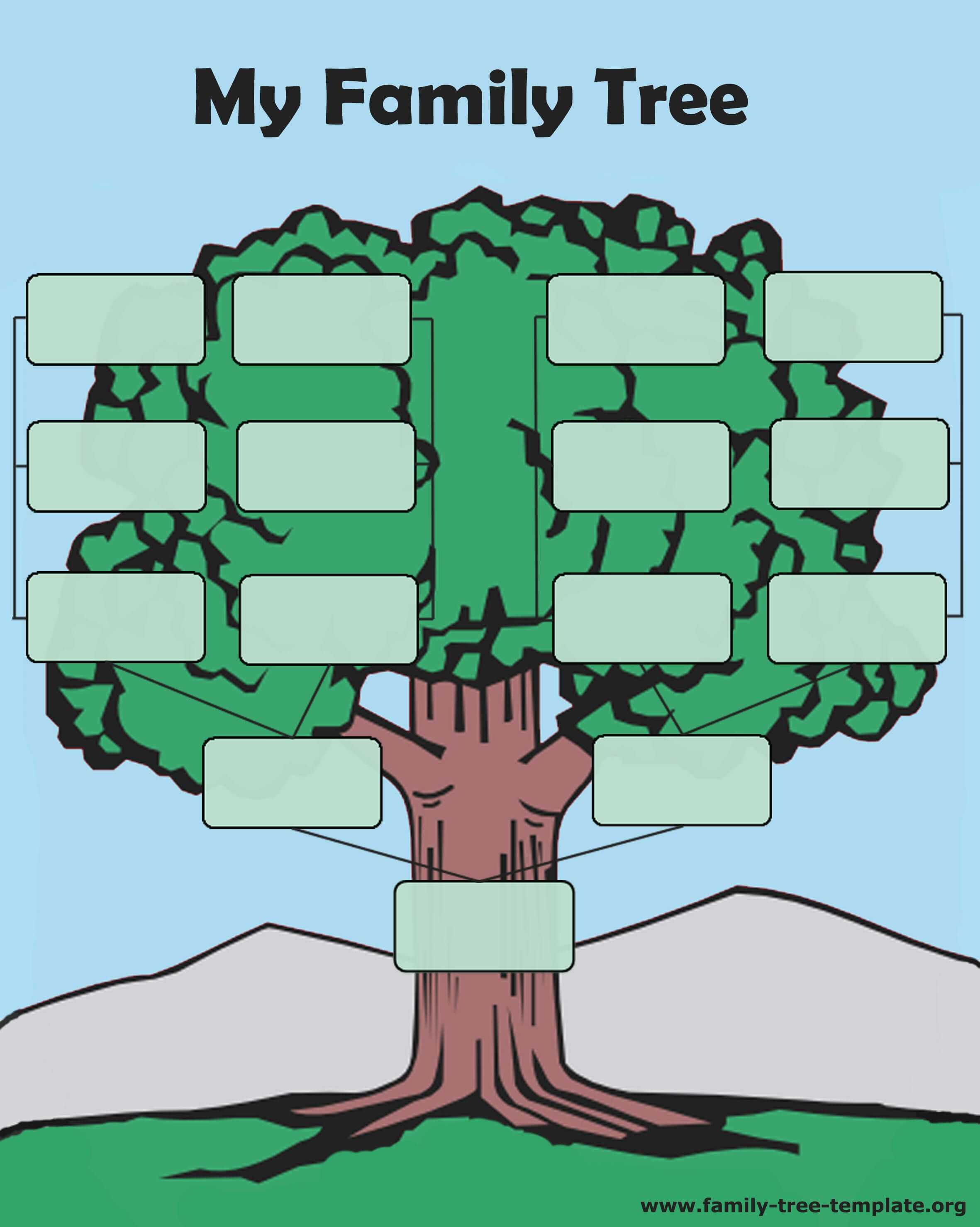 Tree Forms To Print And Fill Out Another Printable Oak Tree With Fill In The Blank Family Tree Template