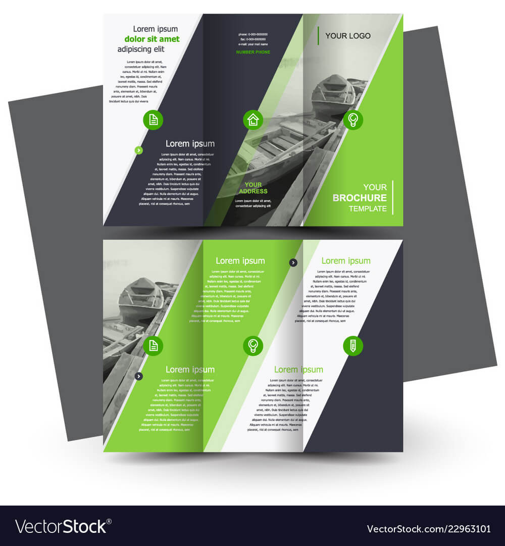 Tri Fold Brochure Design Template Green Within Adobe Tri Fold Brochure Template