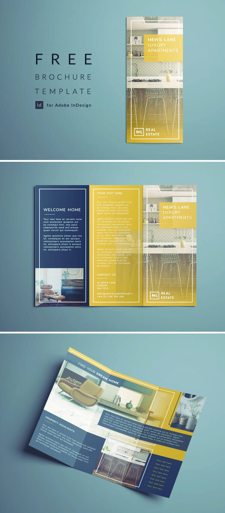 Tri Fold Brochure | Free Indesign Template For Tri Fold Brochure Template Indesign Free Download