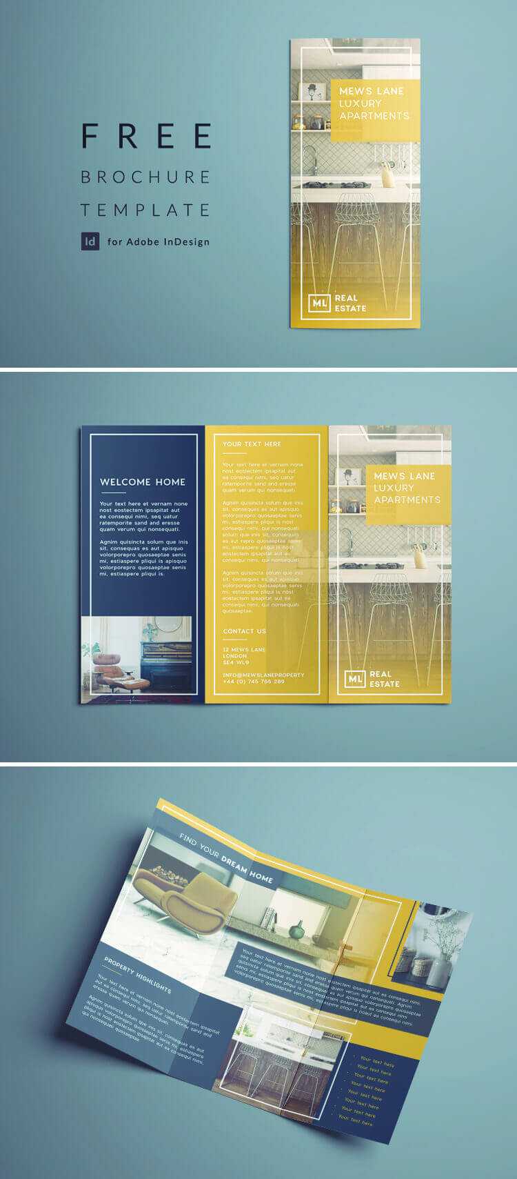 Tri Fold Brochure | Free Indesign Template In Brochure Templates Free Download Indesign