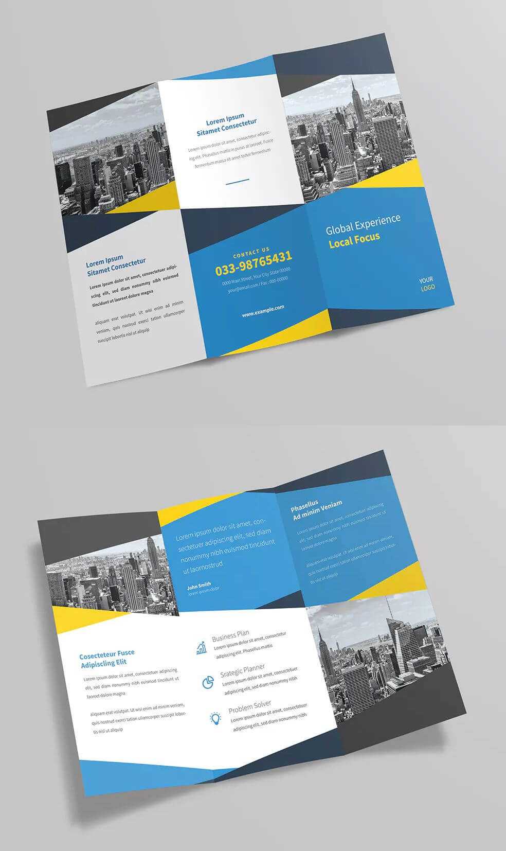 Tri Fold Brochure Template Ai, Psd • Well Organized Layers In Tri Fold Brochure Ai Template