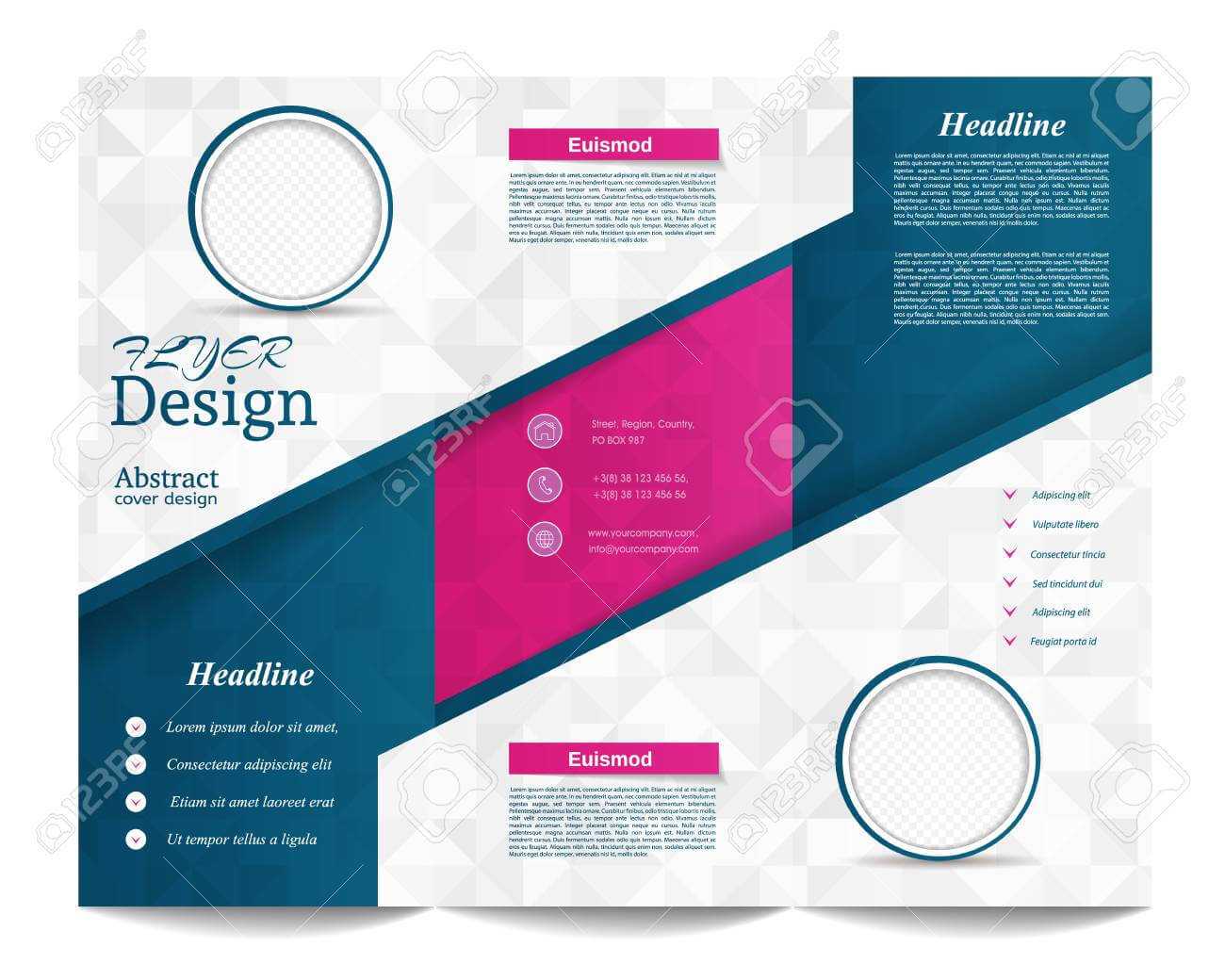 Tri Fold Brochure Template.corporate Business Background Or Cover.. Regarding Tri Fold Brochure Publisher Template