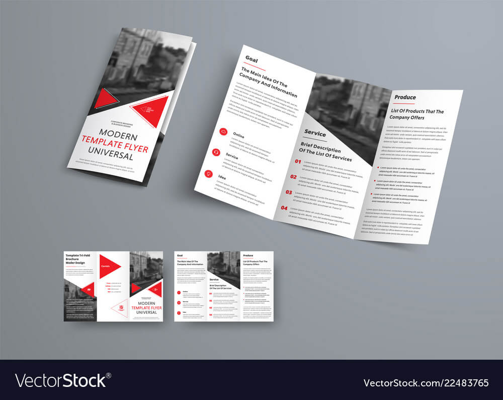Tri Fold Brochure Template In Modern Style With In Product Brochure Template Free