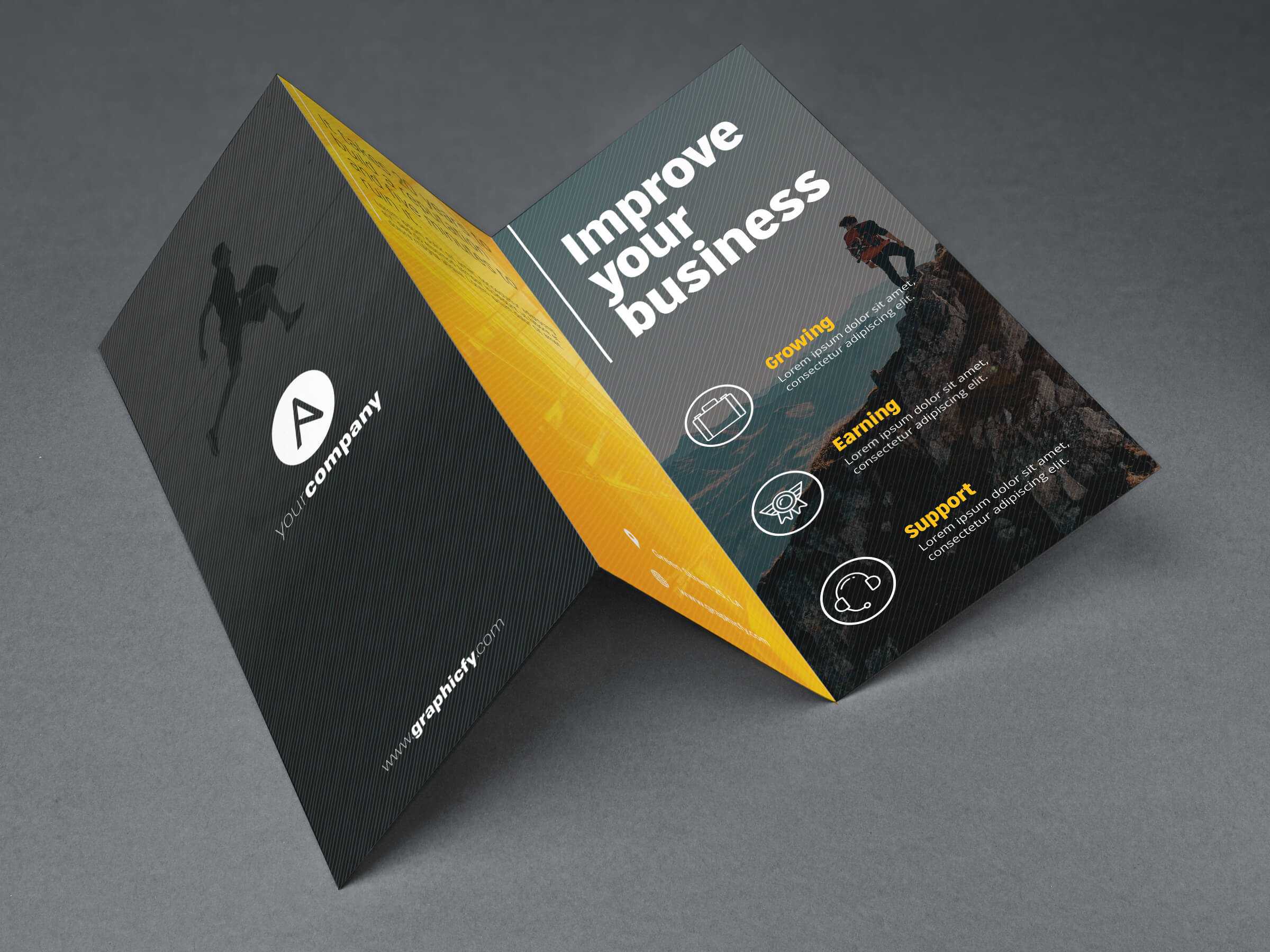 Tri Fold Brochure Template Psd In Brochure 3 Fold Template Psd