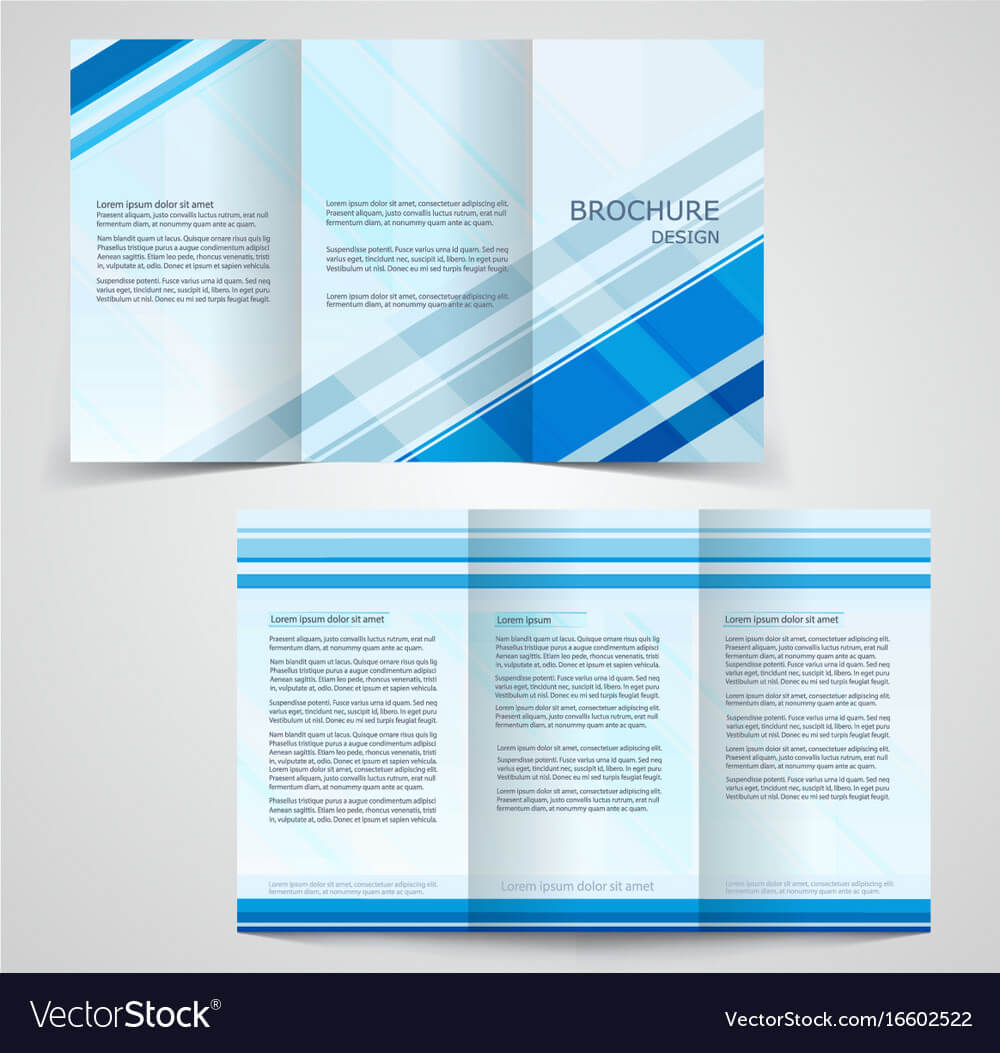 Tri Fold Business Brochure Template Two Sided Vector Image Pertaining To Double Sided Tri Fold Brochure Template