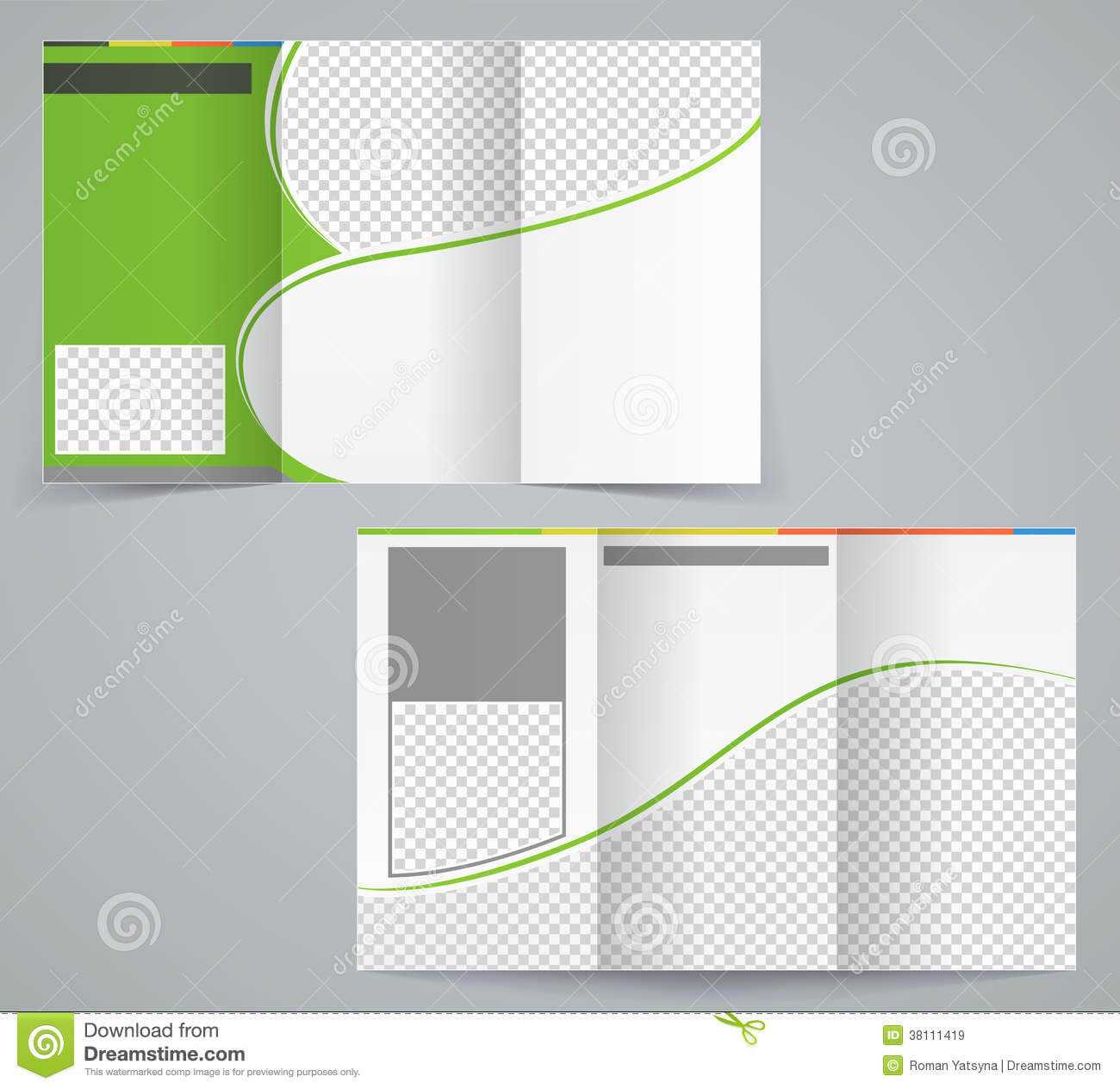 Tri Fold Business Brochure Template, Vector Green Stock For Brochure Template Illustrator Free Download