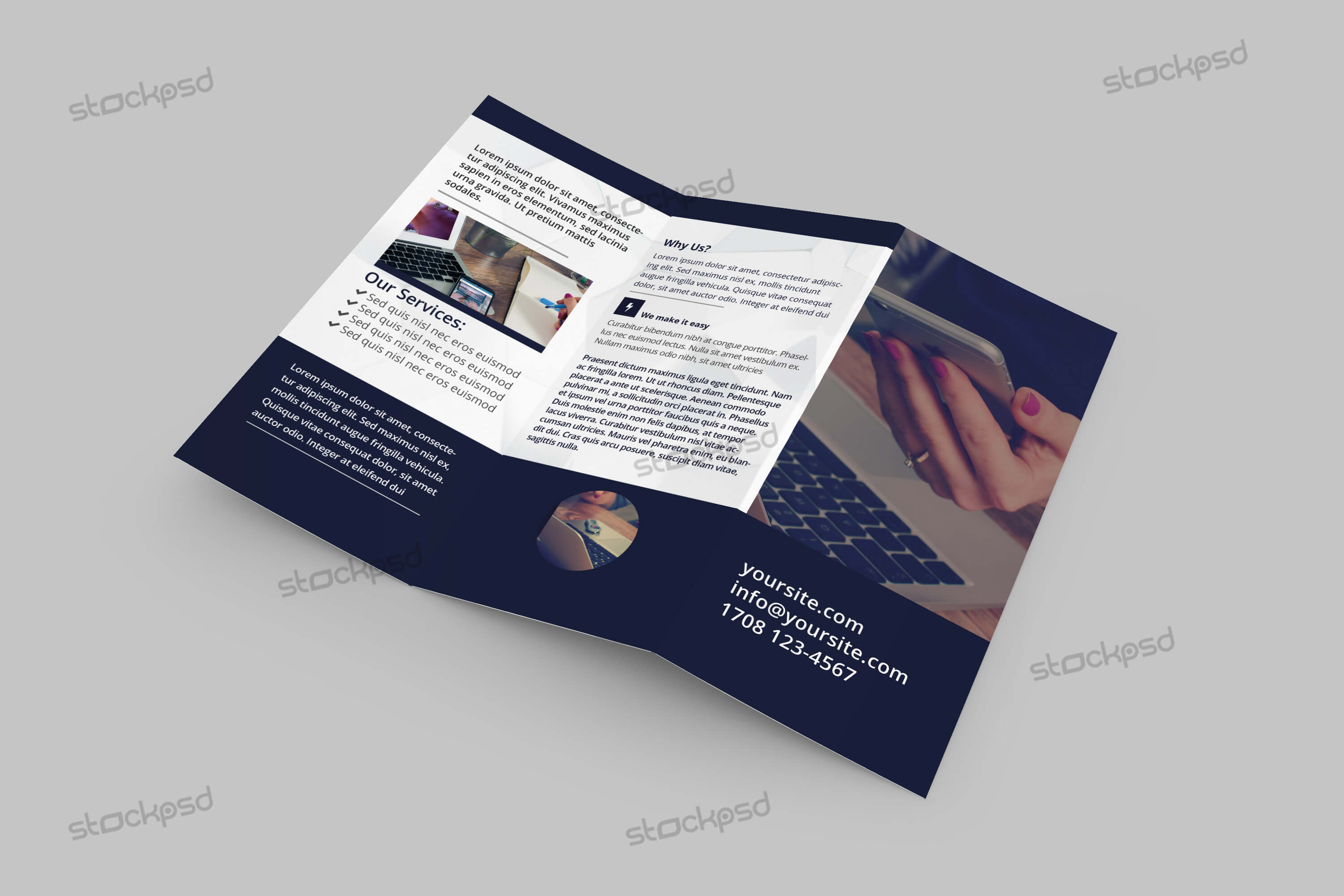 Tri Fold Corporate Brochure – Free Psd Template – Free Psd In Brochure 3 Fold Template Psd