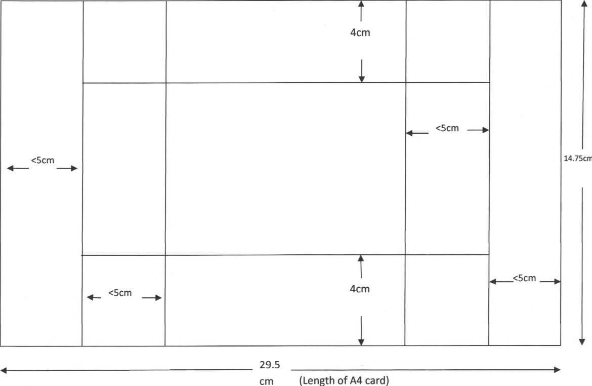 Tri Shutter Card Template Using A4 Card | Kaart Modellen Regarding Three Fold Card Template