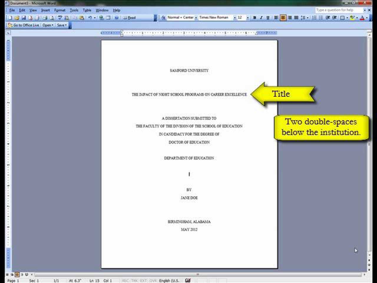 Turabian Style Research Paper Format | Term Paper Example In Turabian Template For Word