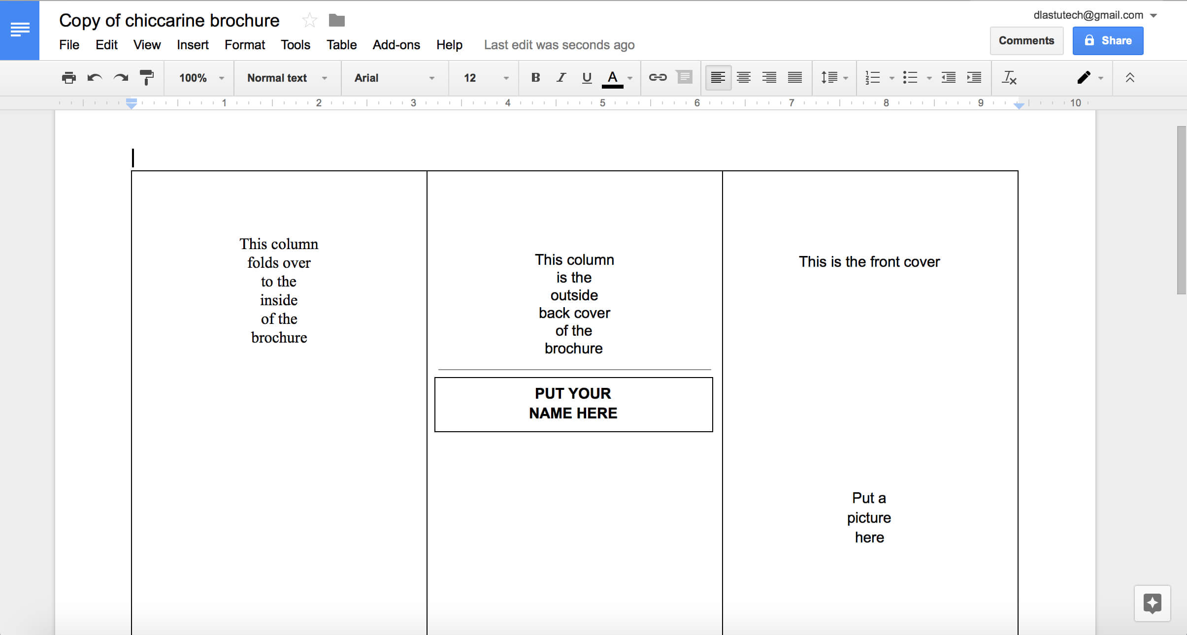 Tutorial: Making A Brochure Using Google Docs From A In Google Doc Brochure Template