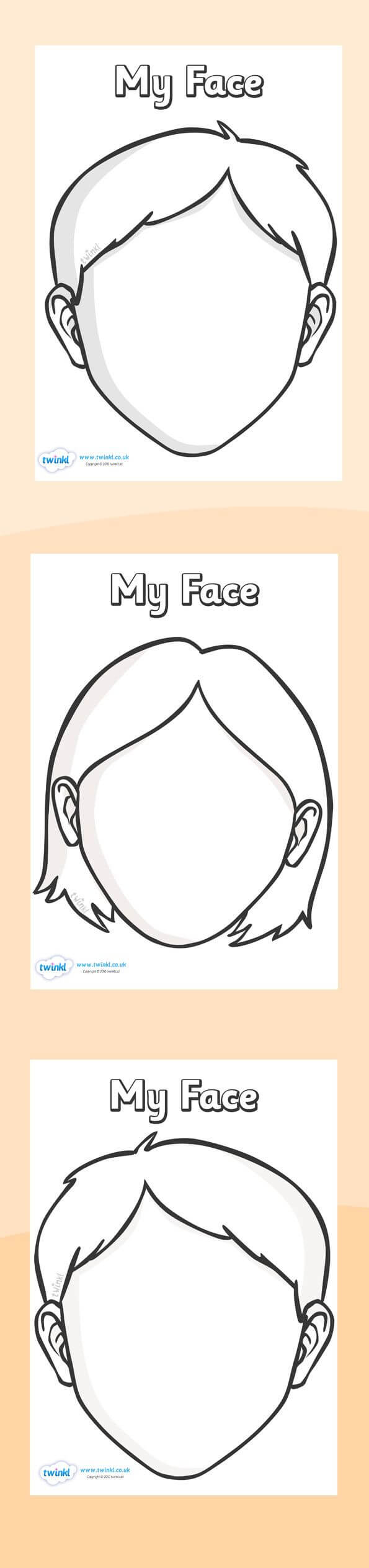 Twinkl Resources >> Blank Face Templates With Face Features Within Blank Face Template Preschool
