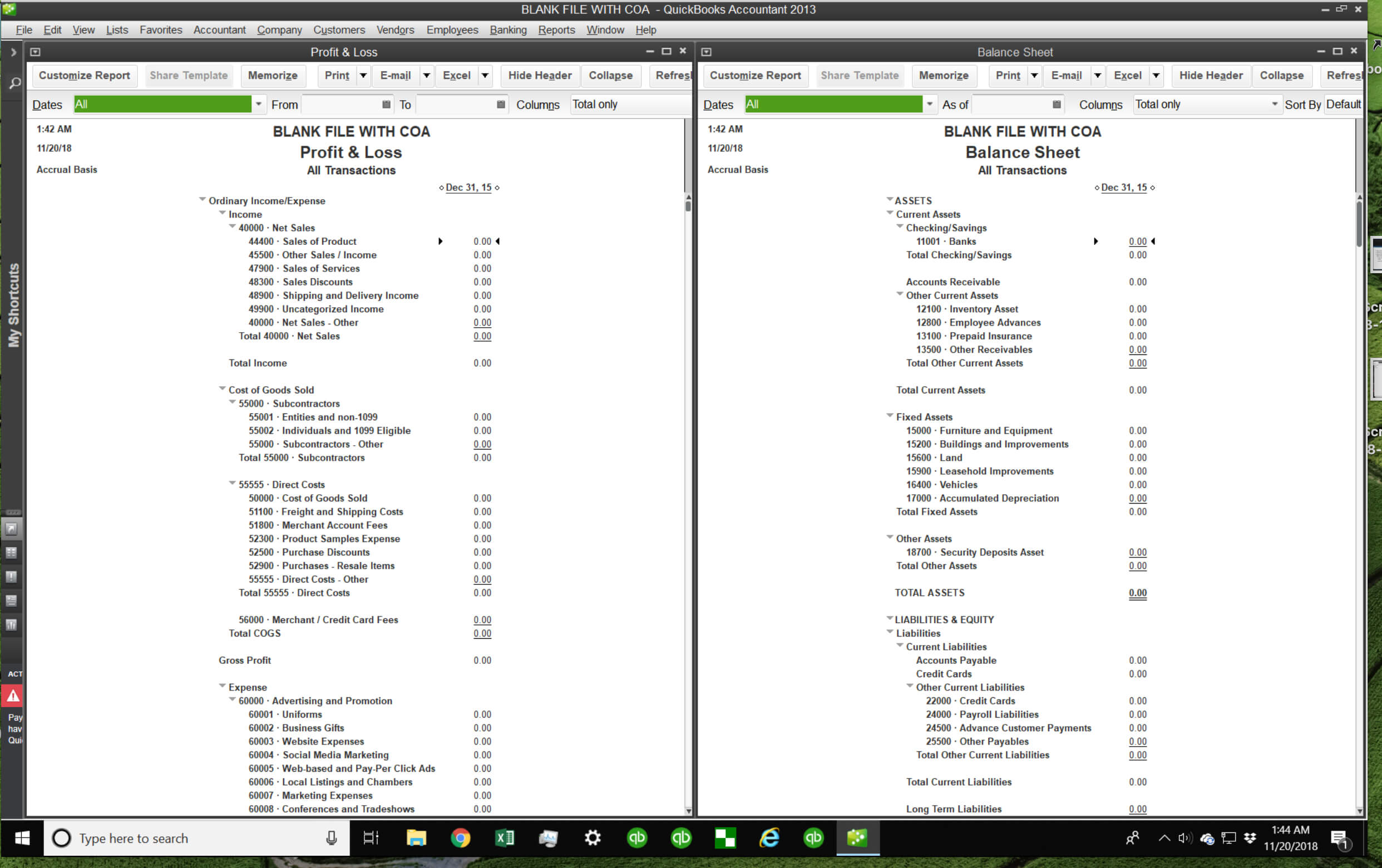 Ultimate Chart Of Accounts For Quickbooks Online And Desktop Regarding Quick Book Reports Templates