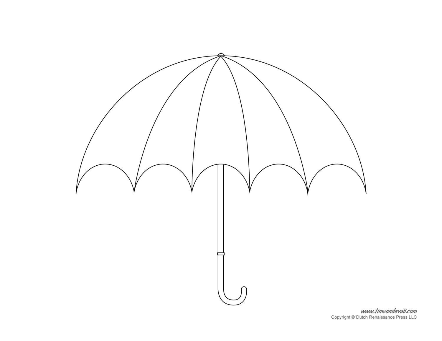 Umbrella Template – Clip Art Library Throughout Blank Umbrella Template