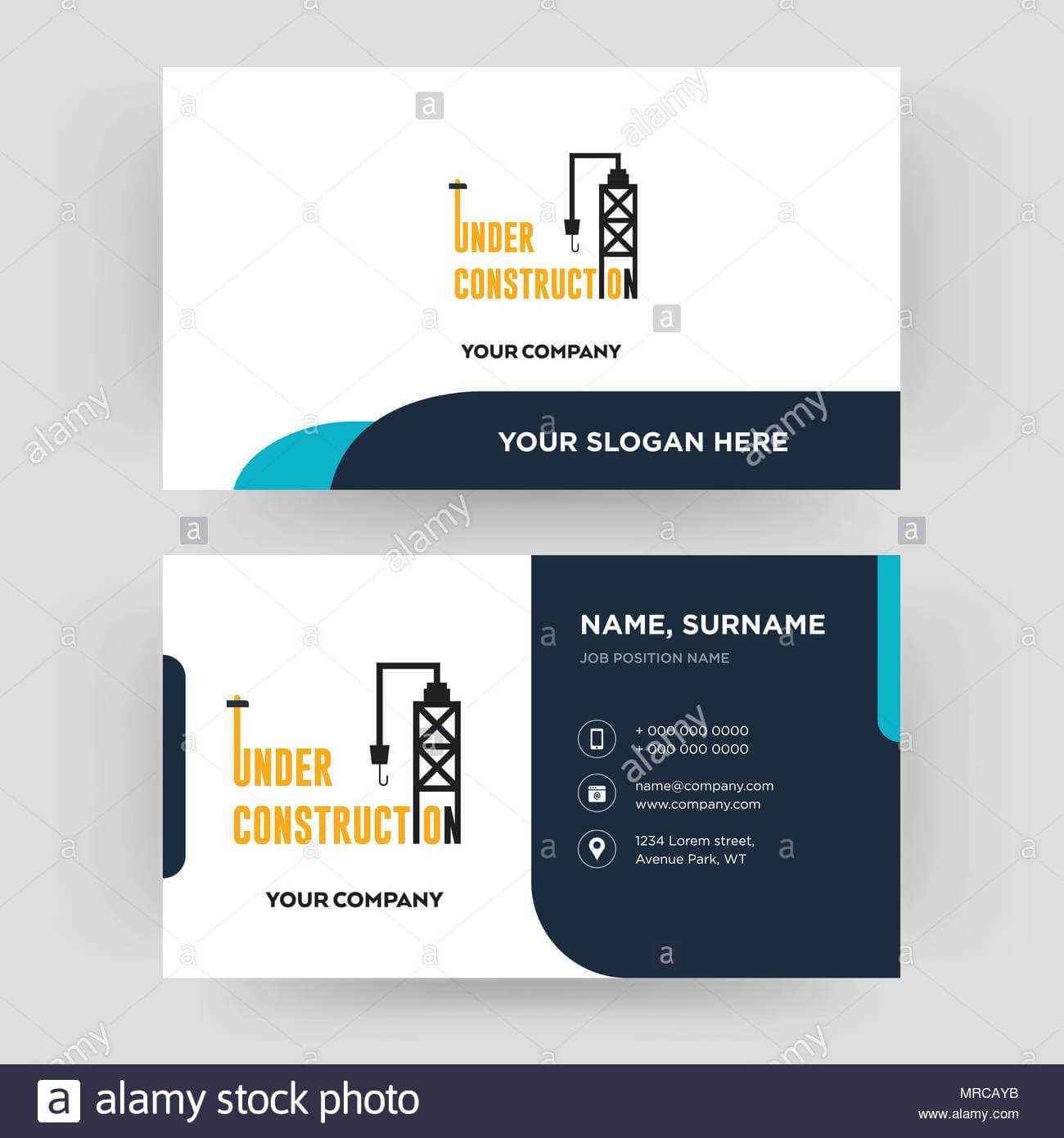 Under Construction Business Card Design Template Visiting Within Construction Business Card Templates Download Free