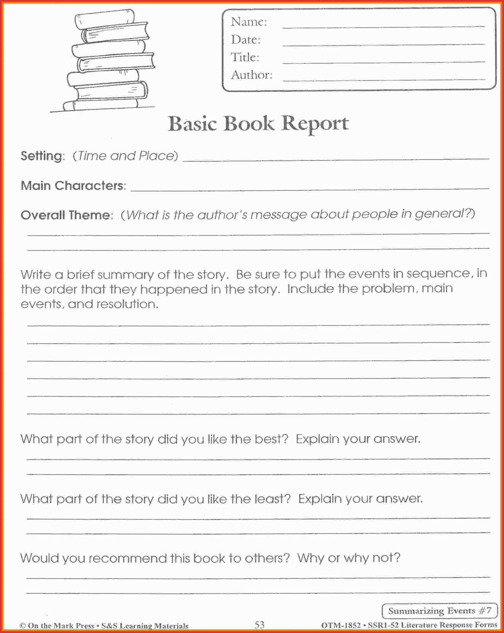 Unique 5Th Grade Book Report | Job Latter Regarding Sandwich Book Report Printable Template
