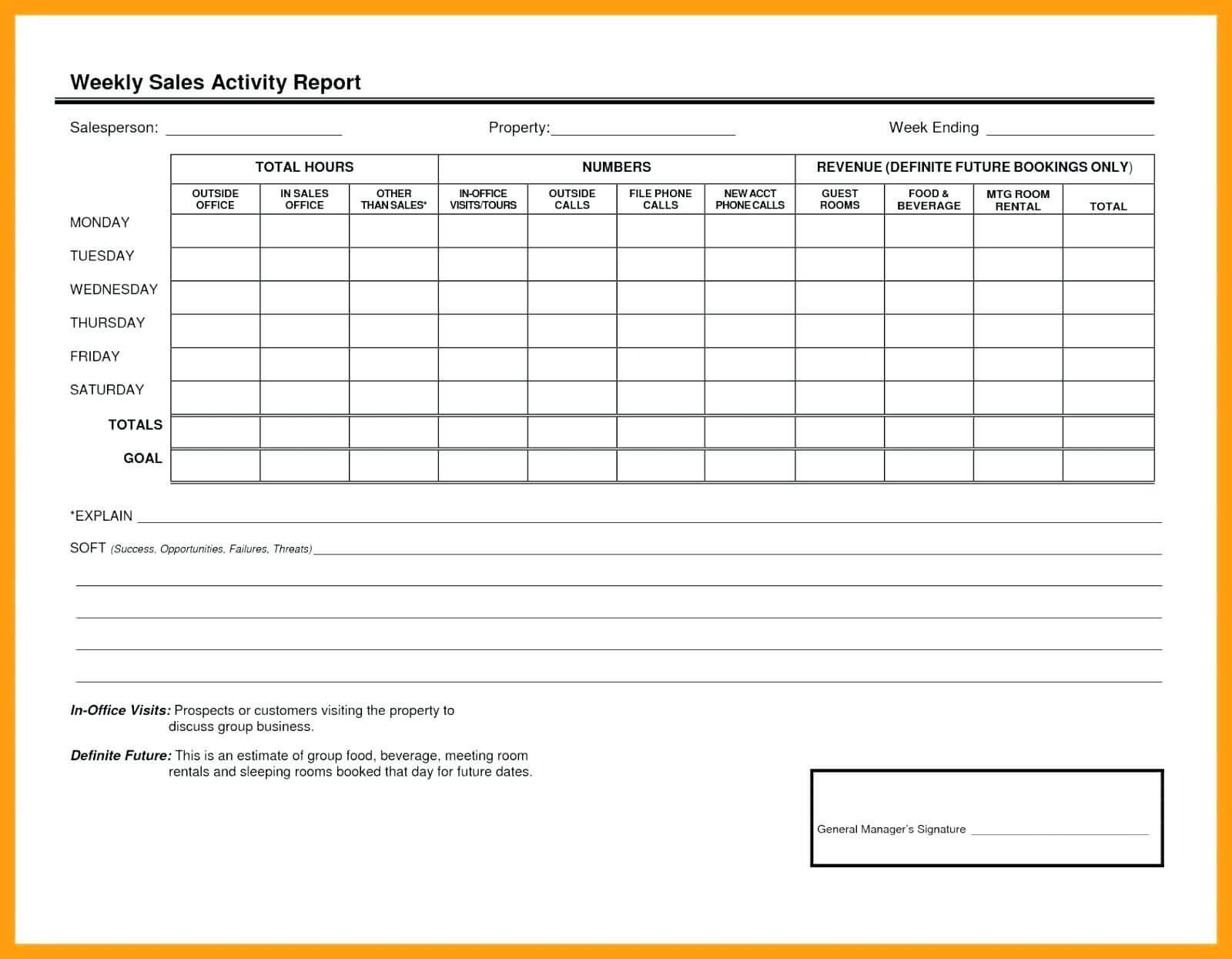Unique Daily Task Template #exceltemplate #xls #xlstemplate In Weekly Manager Report Template