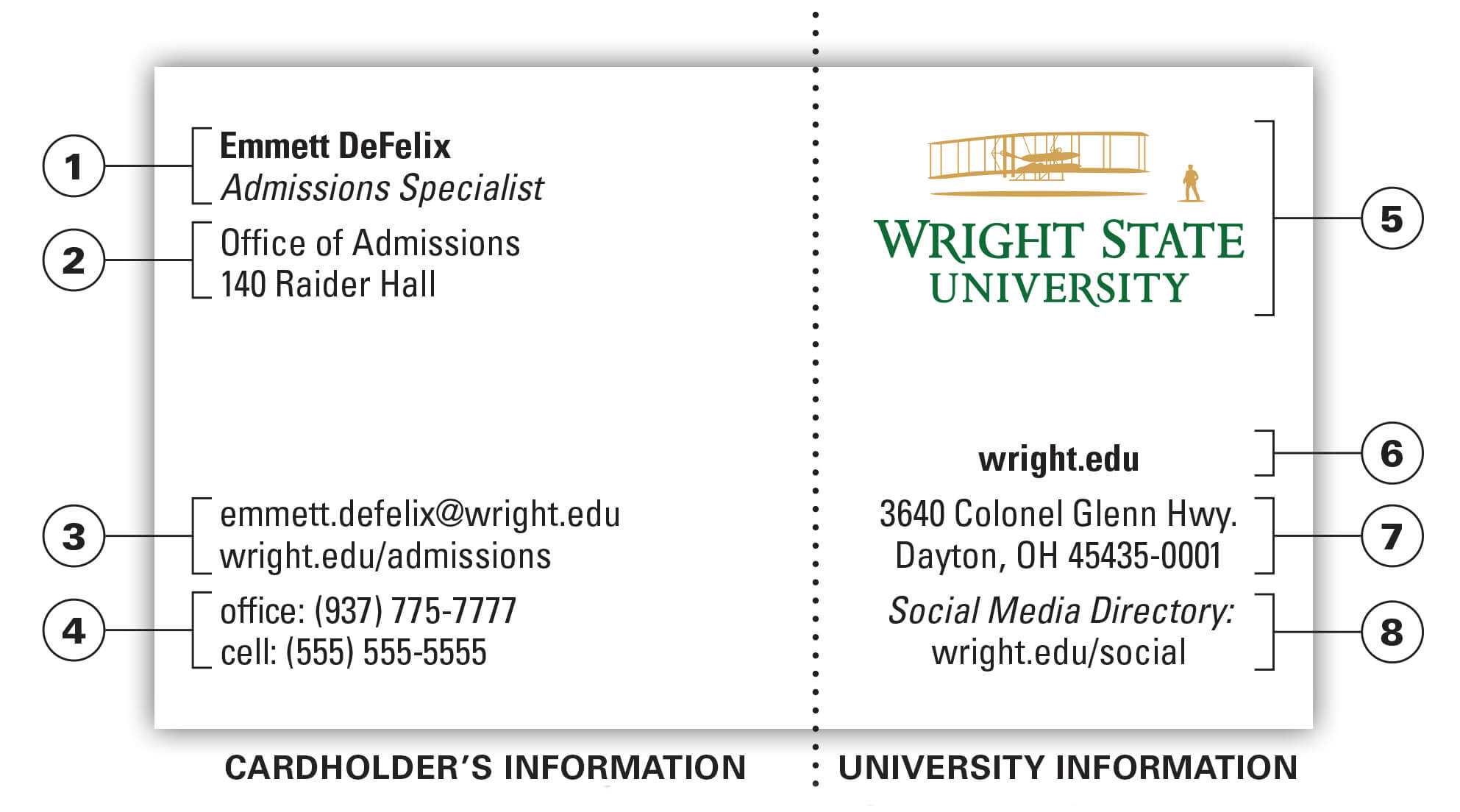 University Business Card | The Wright State University Brand With Regard To Open Office Index Card Template