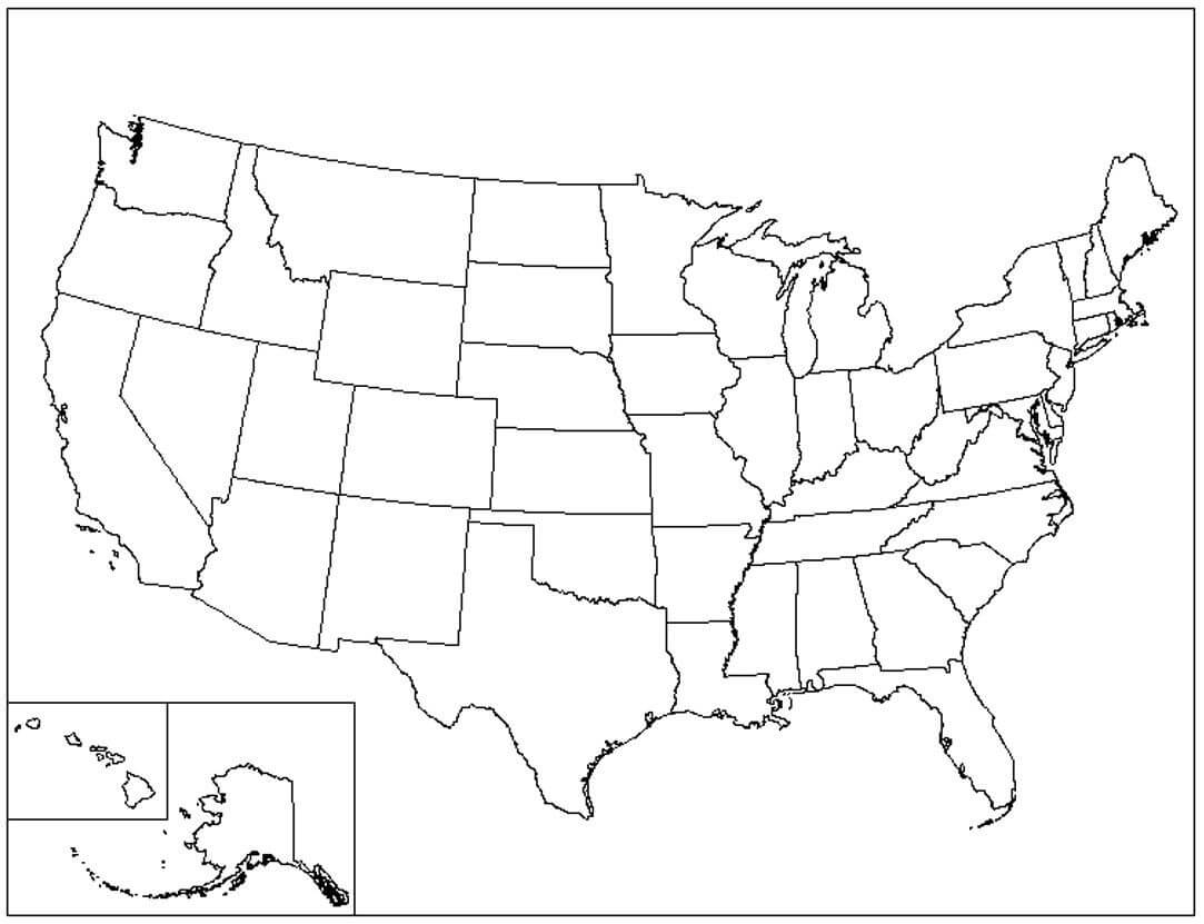 Us Map Printable Pdf Blank Us State Map Printable Printable Inside United States Map Template Blank