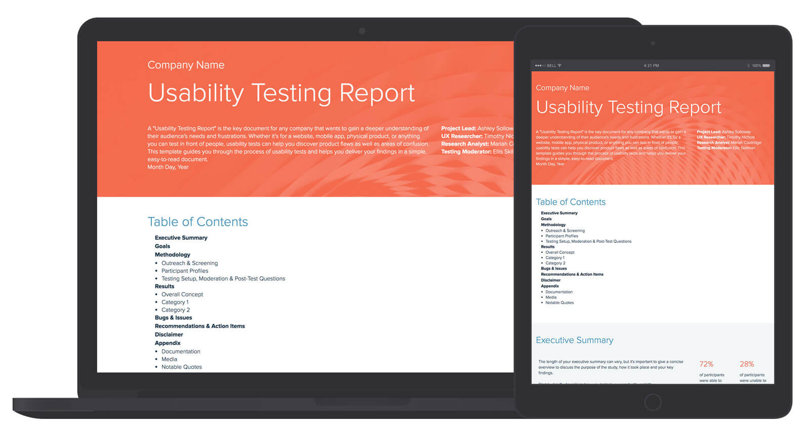 Usability Testing Report Template And Examples | Xtensio Intended For Usability Test Report Template